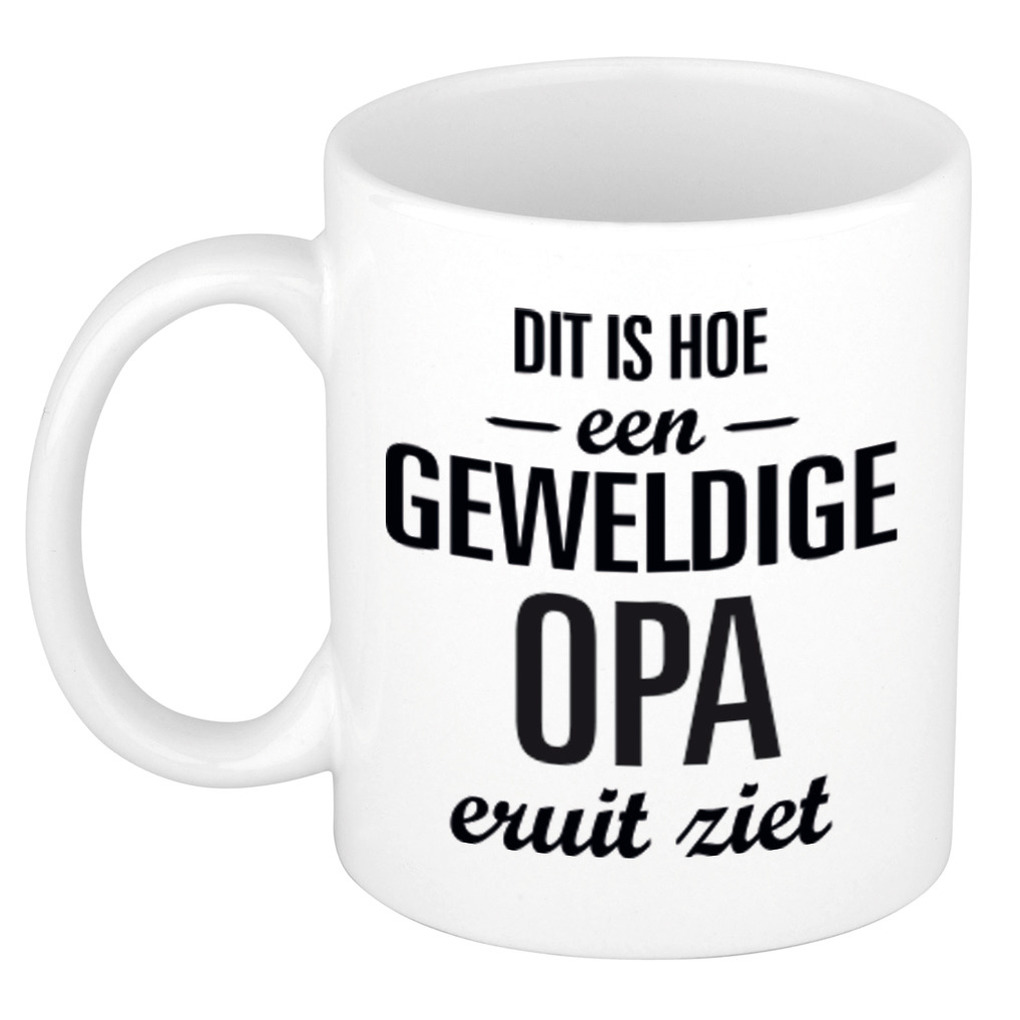 Geweldige opa cadeau koffiemok / theebeker wit 300 ml -