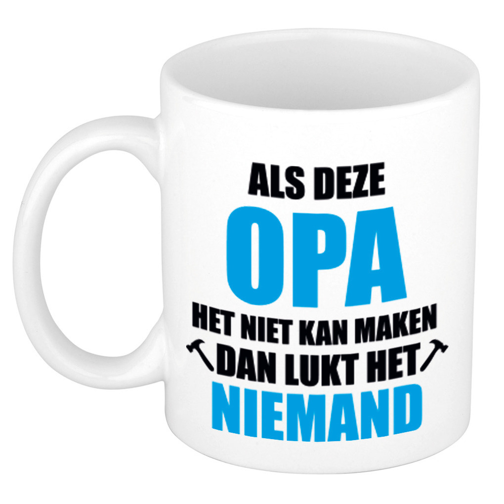 Als deze opa het niet kan maken mok / beker wit 300 ml -