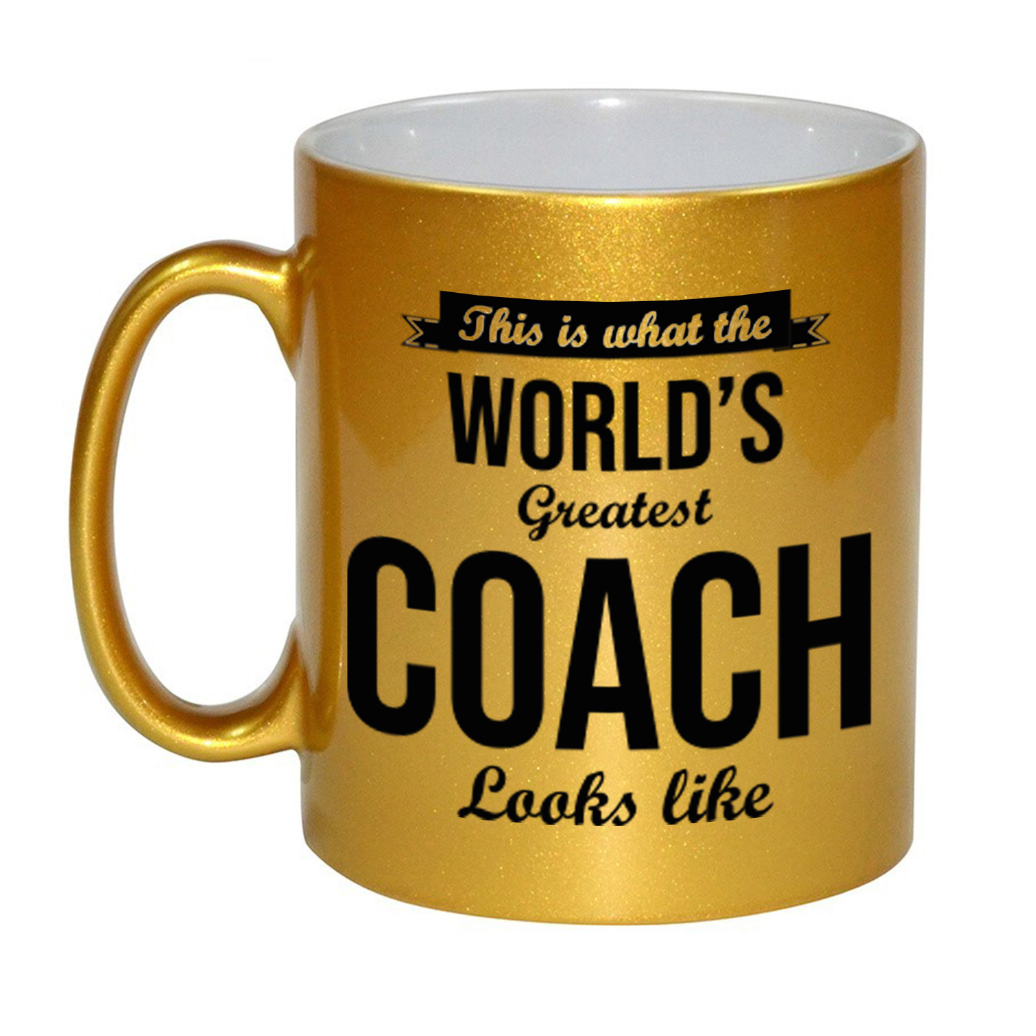 Gouden Worlds Greatest Coach cadeau koffiemok / theebeker 330 ml -