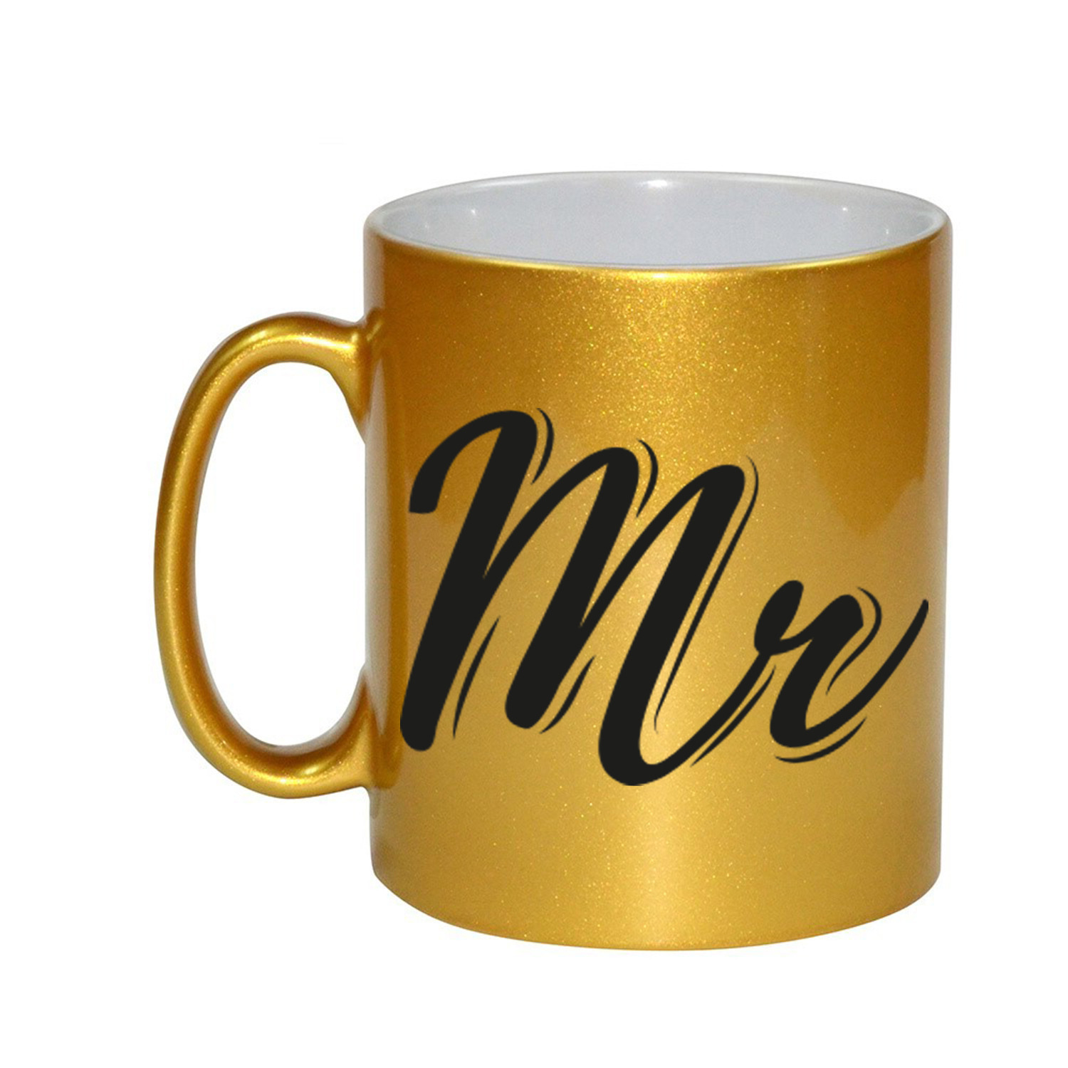 Gouden Mr / Mister cadeau mok / beker voor koppels 330 ml -
