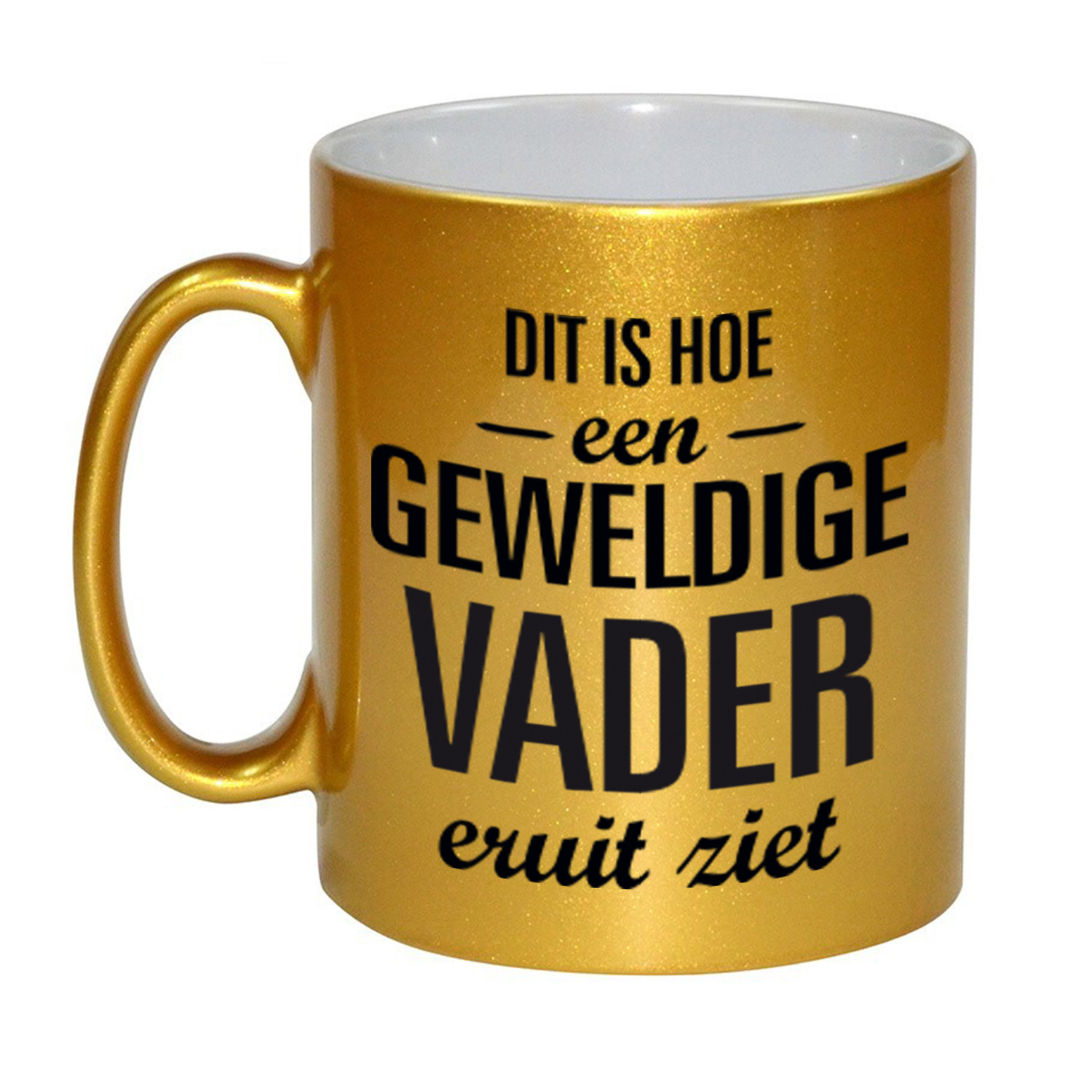 Gouden geweldige vader cadeau koffiemok / theebeker 330 ml -