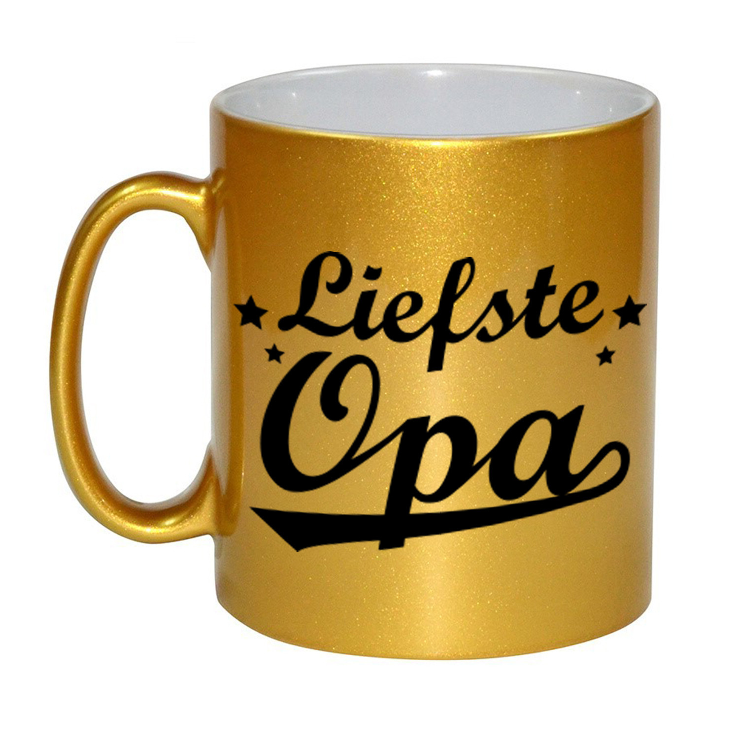 Liefste opa cadeau gouden mok / beker sterren 330 ml -