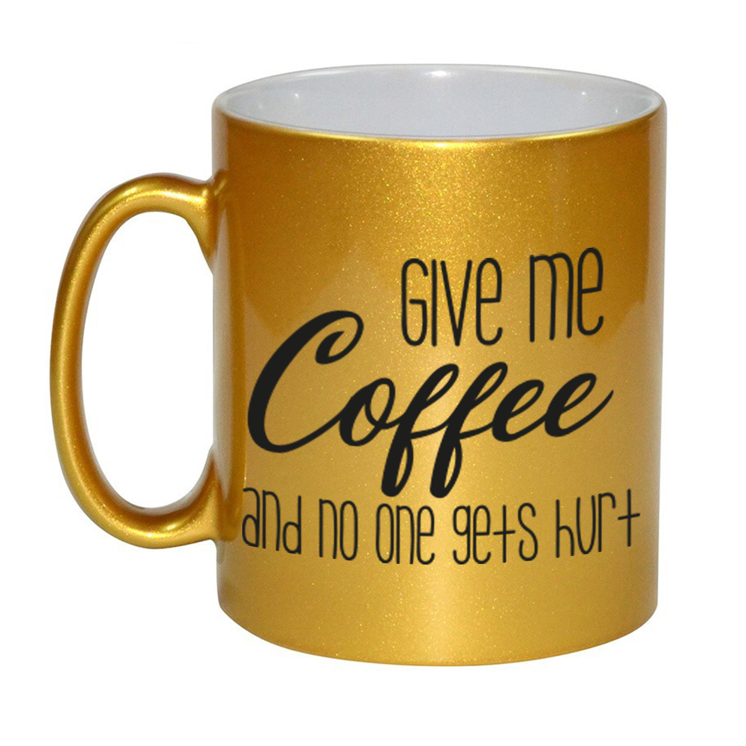 Give me coffee gouden cadeau mok / beker 330 ml -