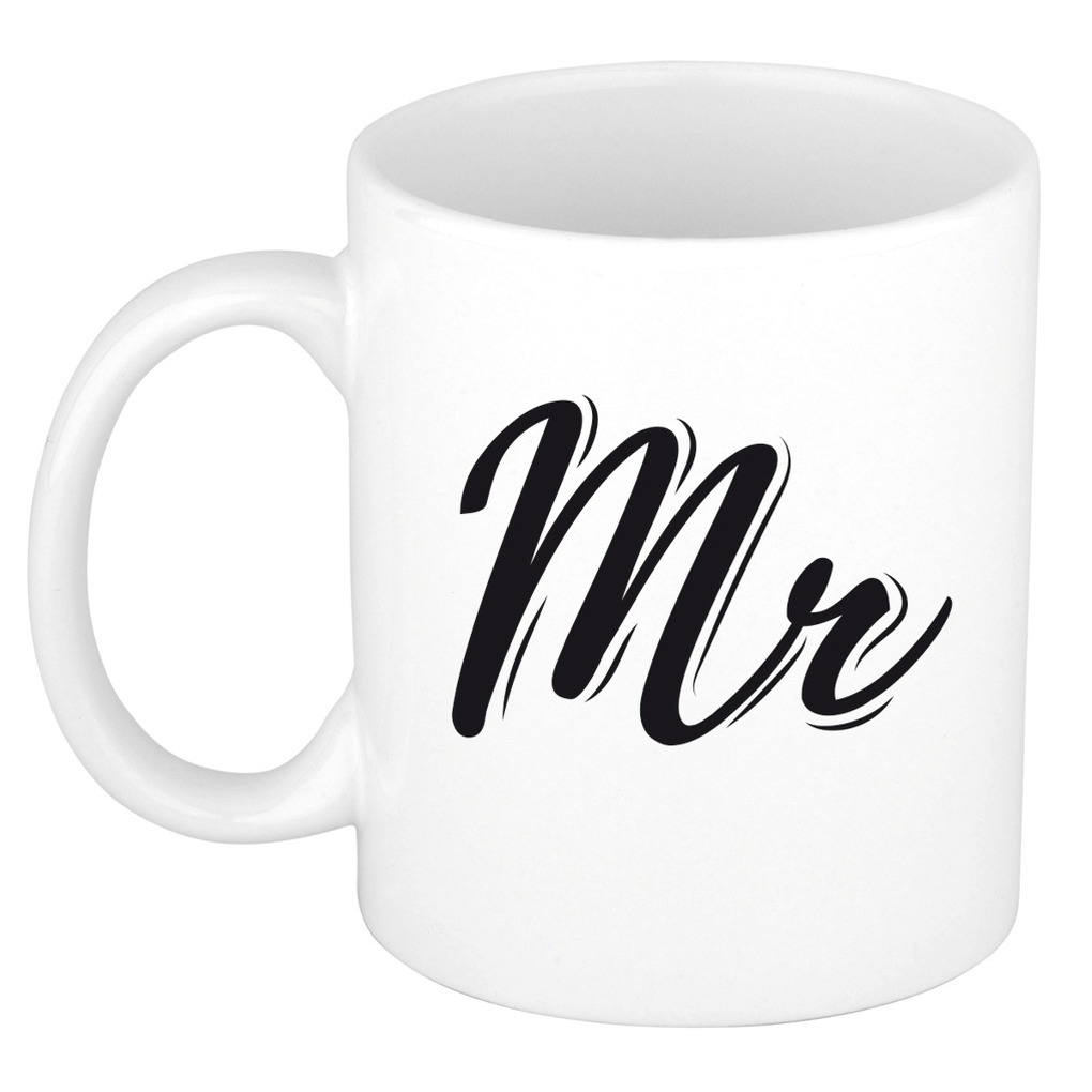 Mr / Mister cadeau mok / beker wit voor koppels 300 ml -