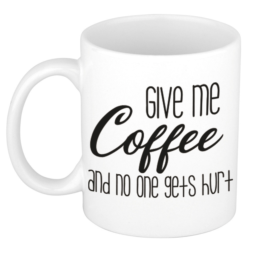 Give me coffee cadeau mok / beker wit 300 ml -