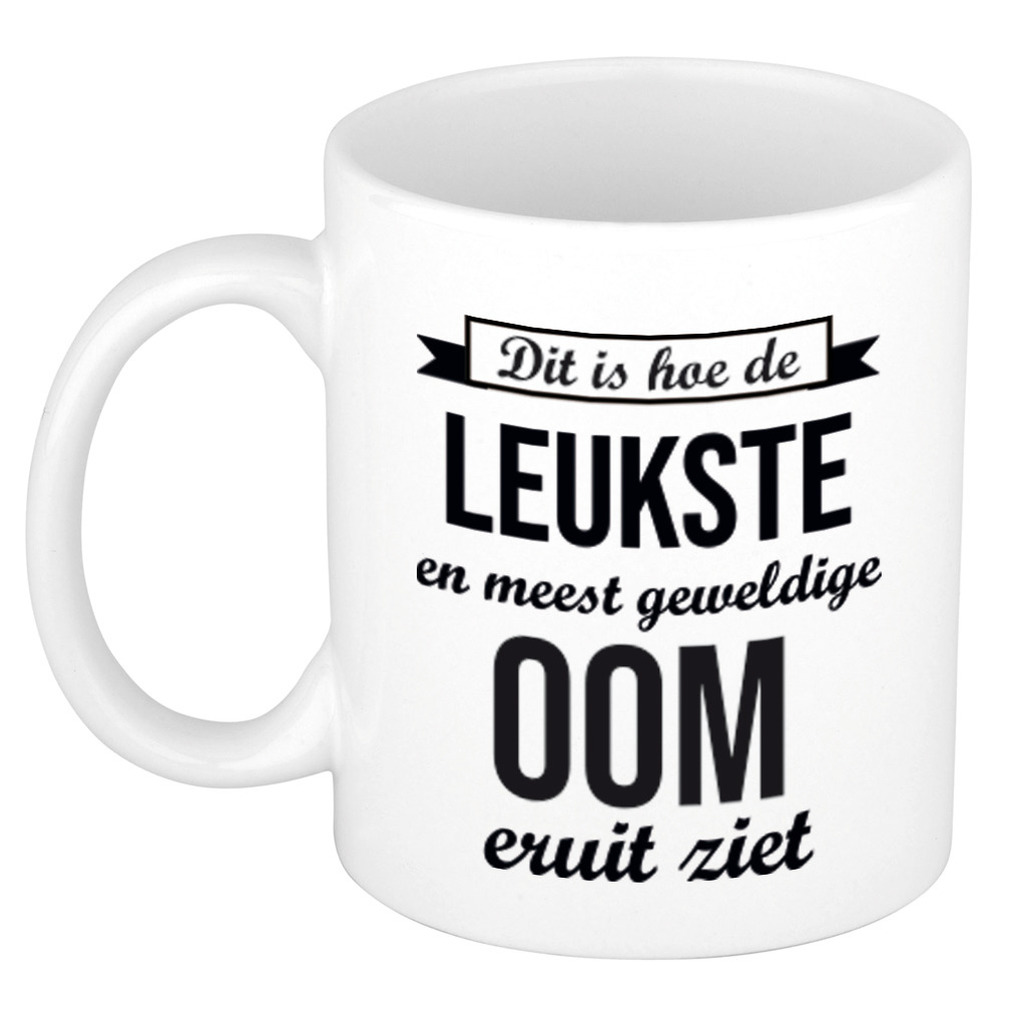 Leukste en meest geweldige oom cadeau koffiemok / theebeker wit 300 ml -