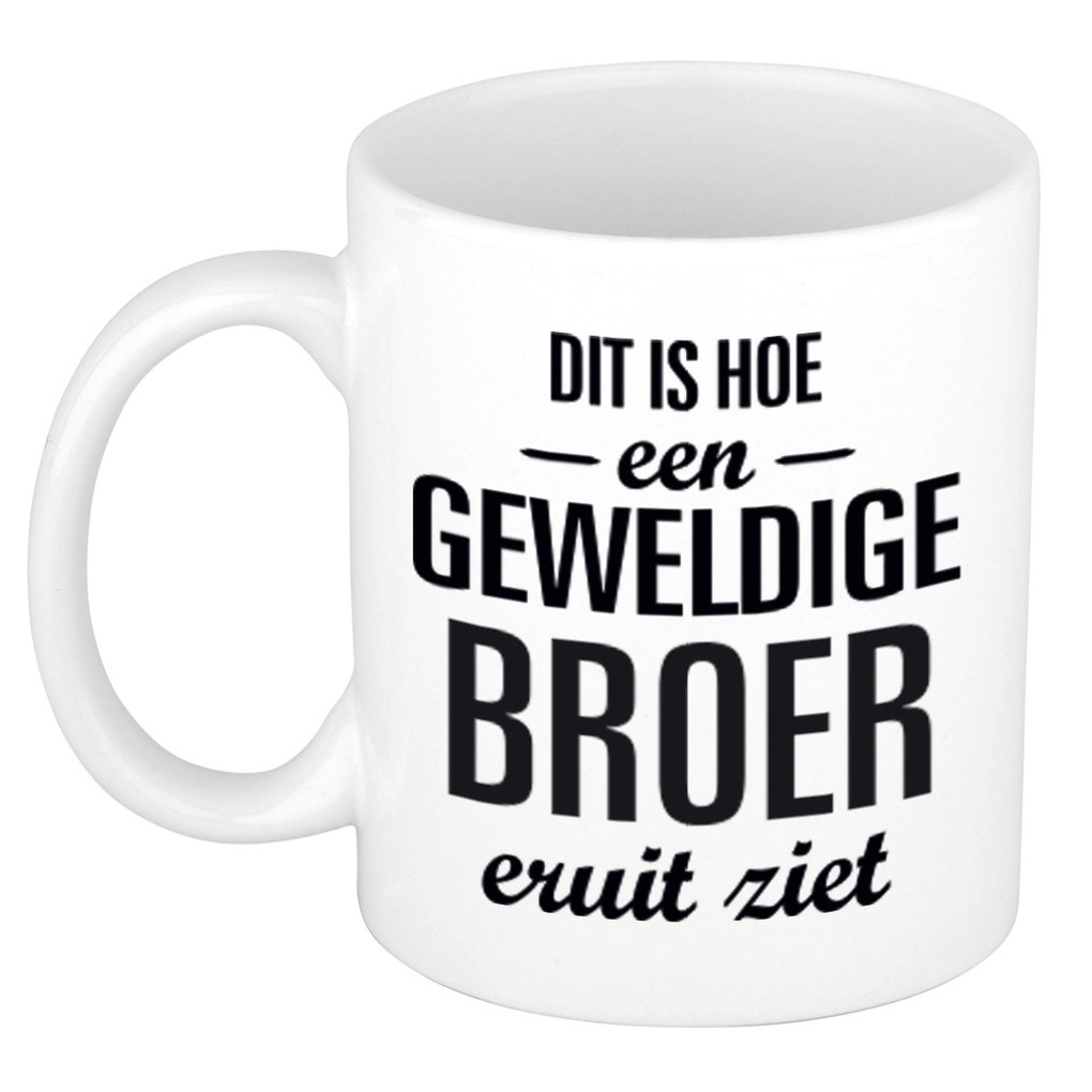 Geweldige broer cadeau koffiemok / theebeker wit 300 ml -