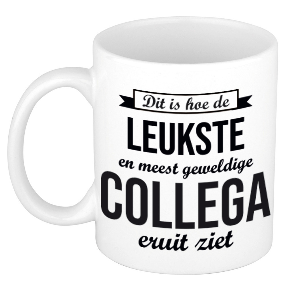 Leukste en meest geweldige collega cadeau koffiemok / theebeker wit 300 ml -