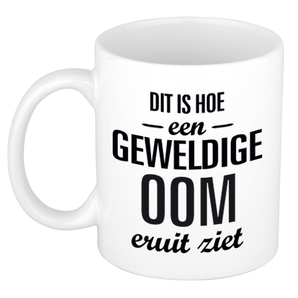 Geweldige oom cadeau koffiemok / theebeker wit 300 ml -