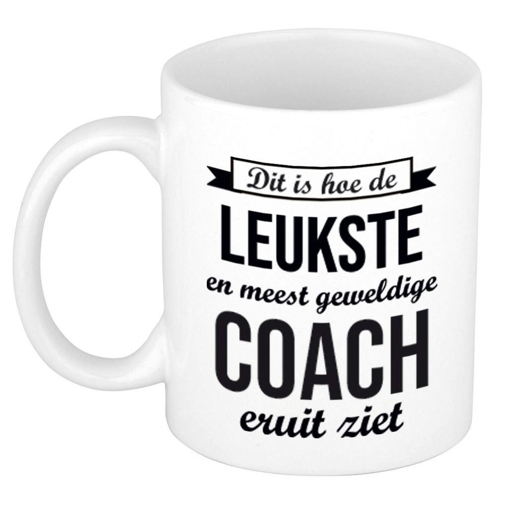Leukste en meest geweldige coach cadeau koffiemok / theebeker wit 300 ml -