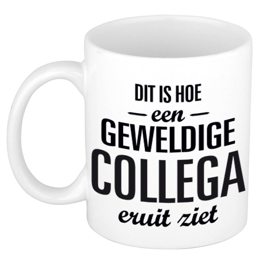 Geweldige collega cadeau koffiemok / theebeker wit 300 ml -