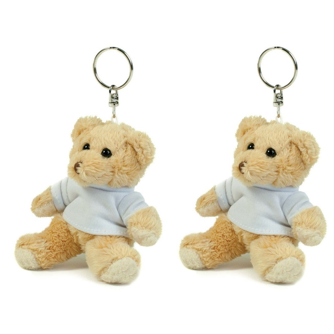 Set van 2x stuks teddybeer/beren sleutelhangers 10 cm -