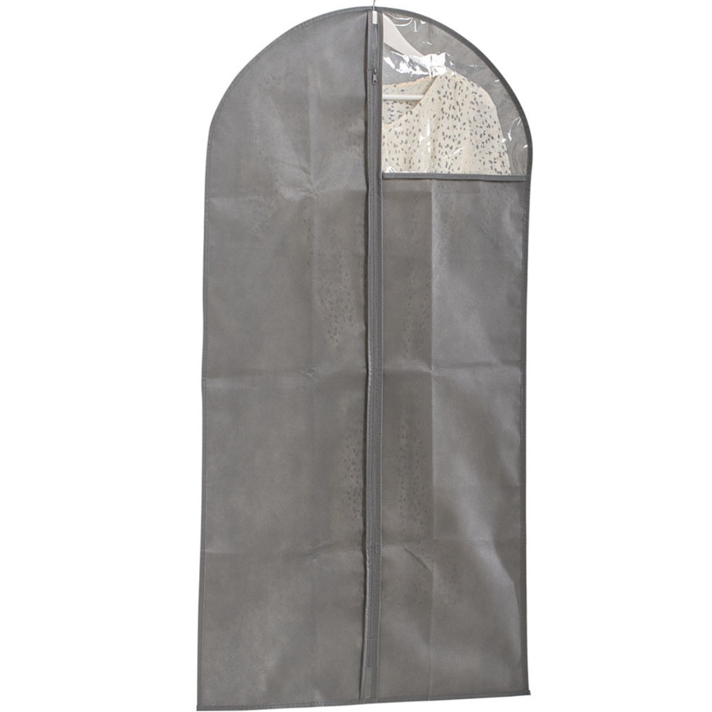 Zeller Kledinghoes - Grijs - Polyester/kunststof - 58 x 118 cm - ritssluiting -