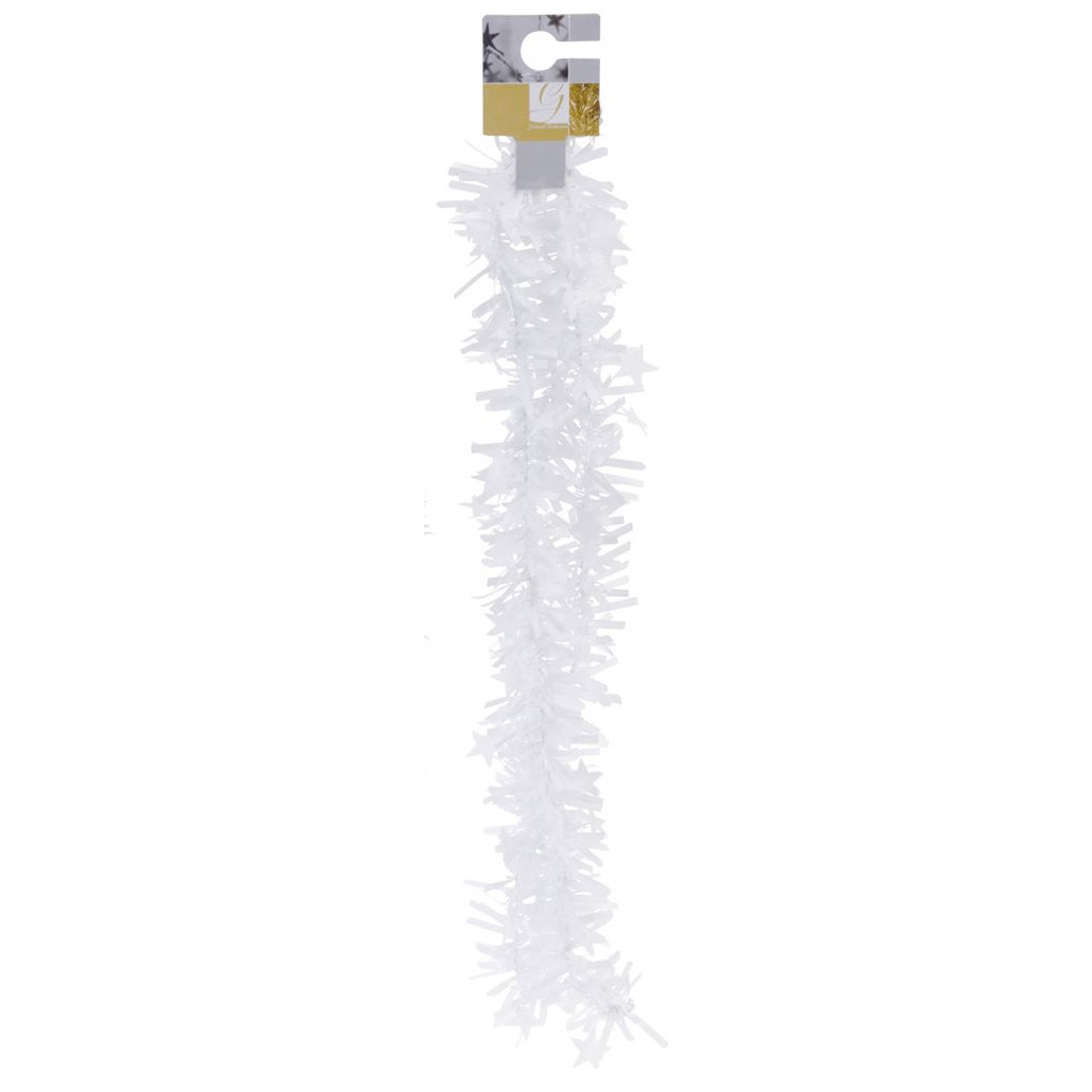 Witte folieslinger fijn 180 cm -