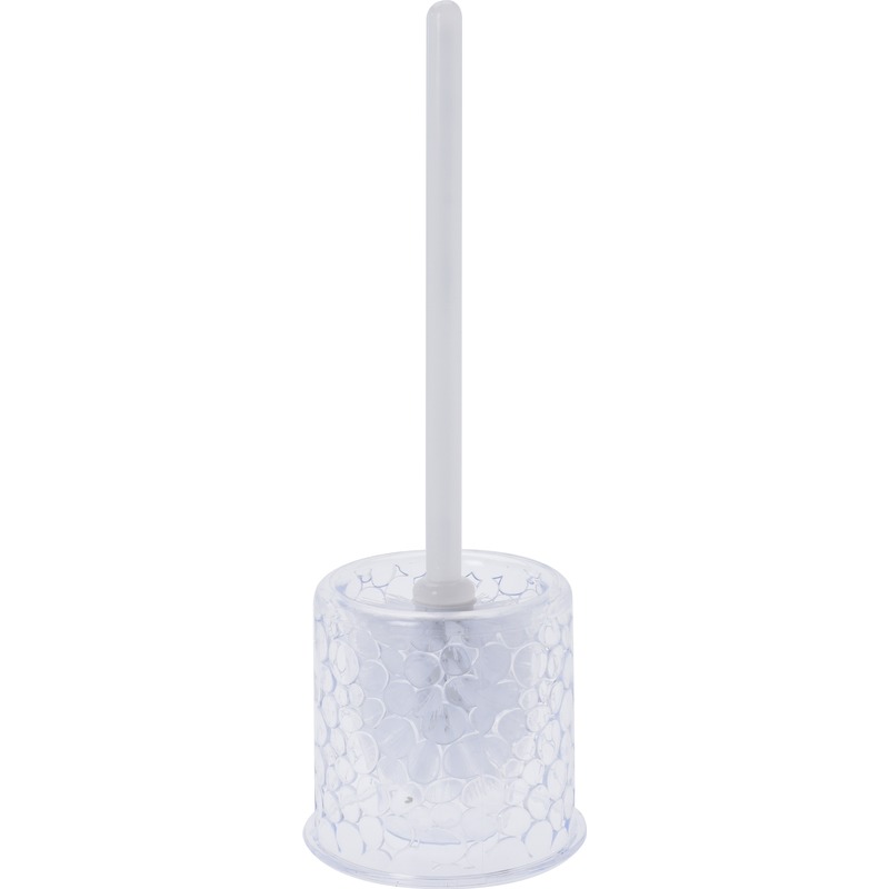Transparante toiletborstel houder met druppels 37 cm -