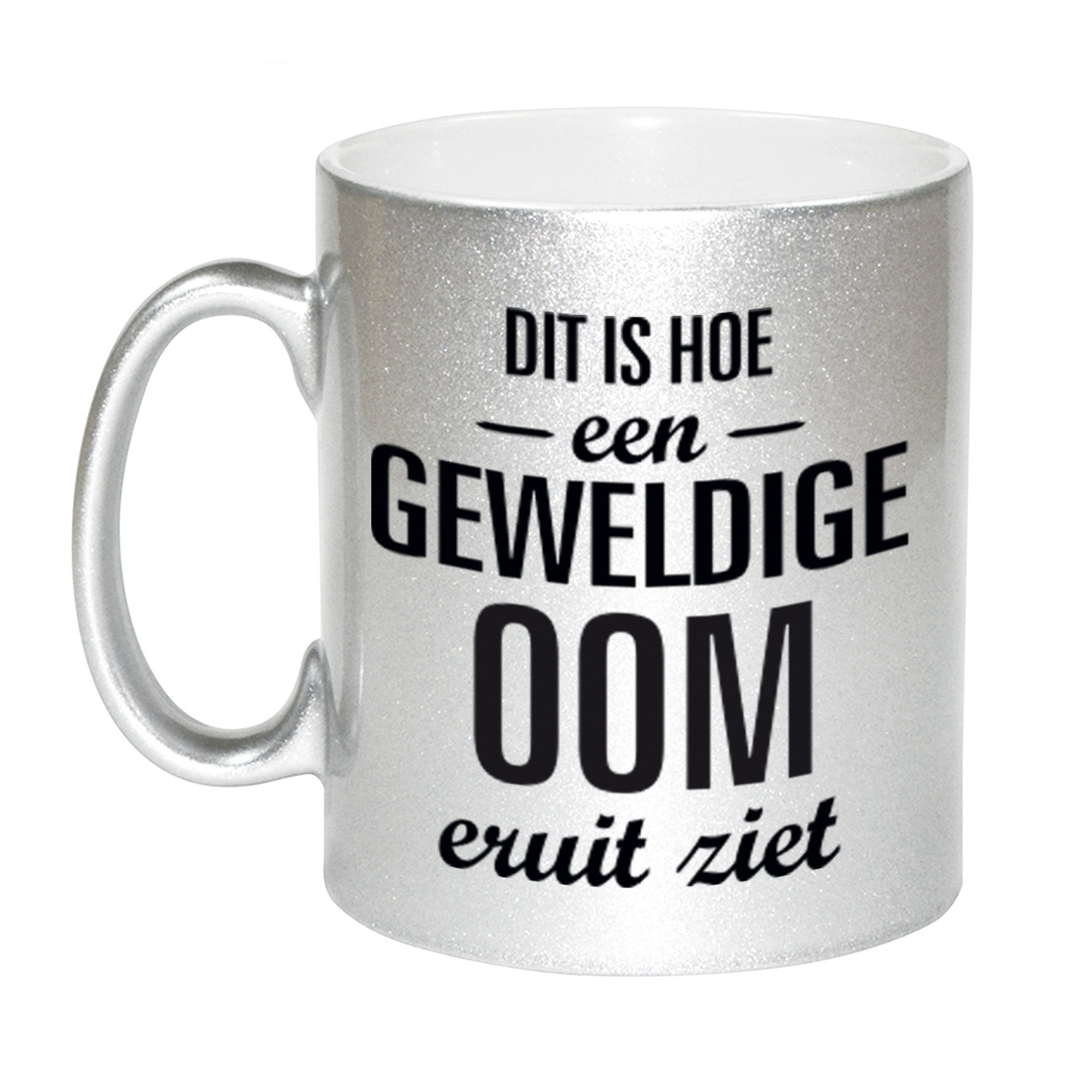 Zilveren geweldige oom cadeau koffiemok / theebeker 330 ml -