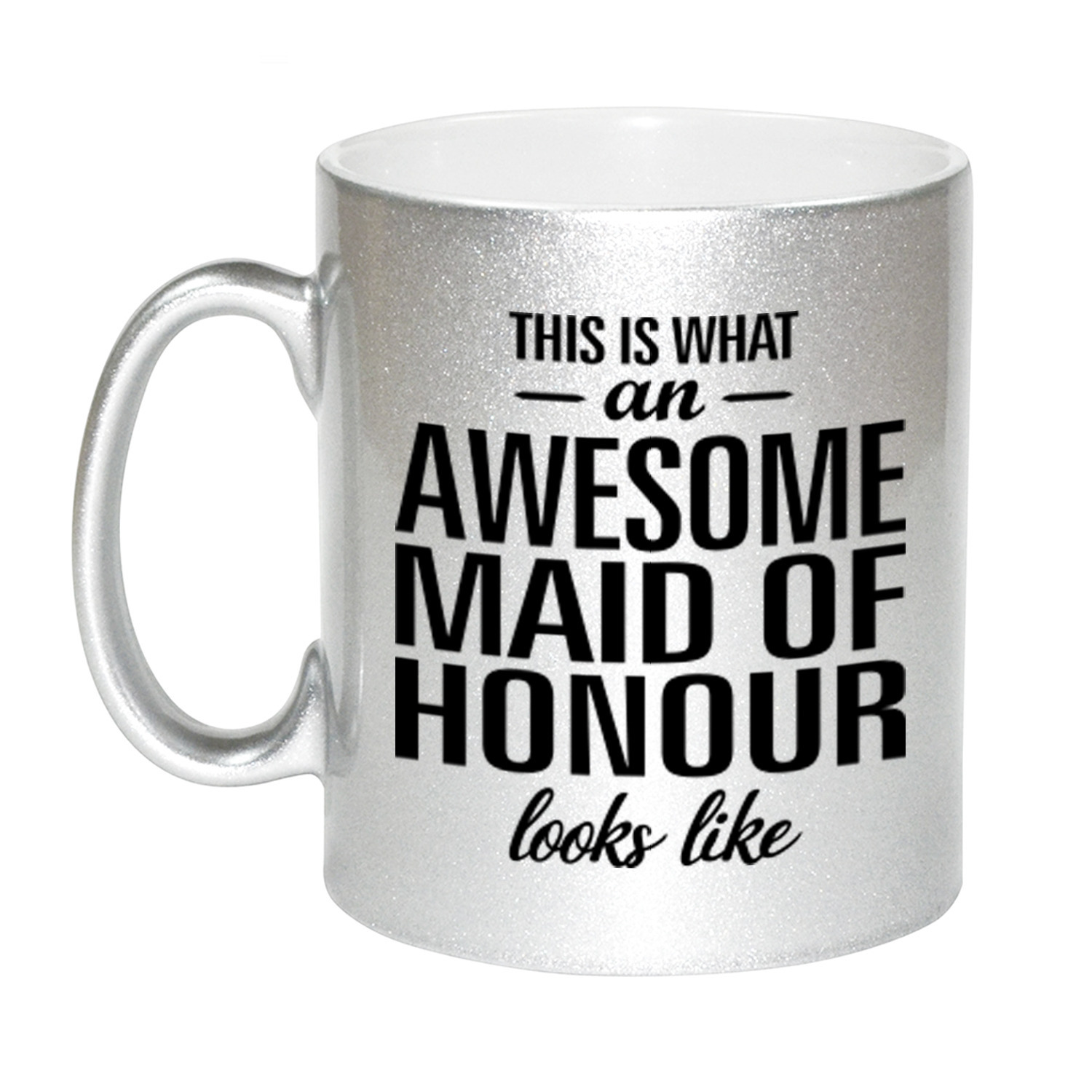 Awesome maid of honour cadeau mok / beker zilver voor getuige 330 ml -