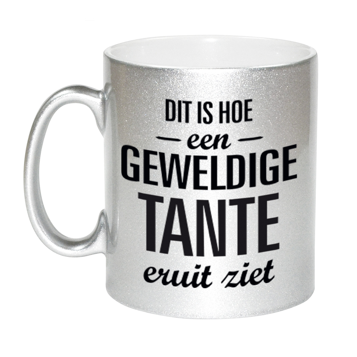 Zilveren geweldige tante cadeau koffiemok / theebeker 330 ml -