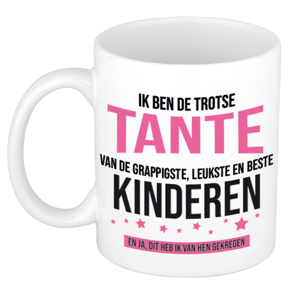 Trotse tante van leukste kinderen cadeau koffiemok / theebeker 300 ml -