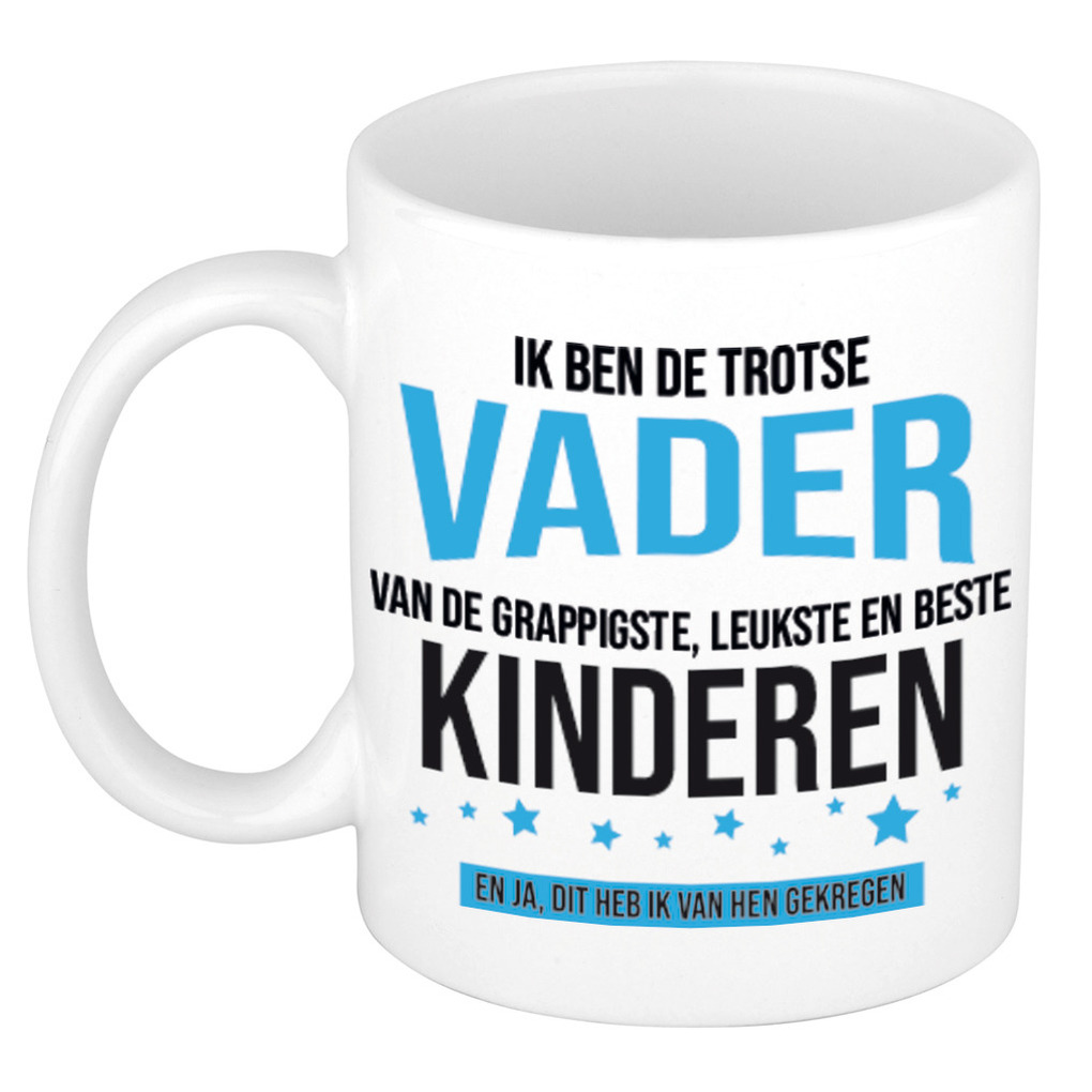 Trotse vader van leukste kinderen cadeau koffiemok / theebeker 300 ml -