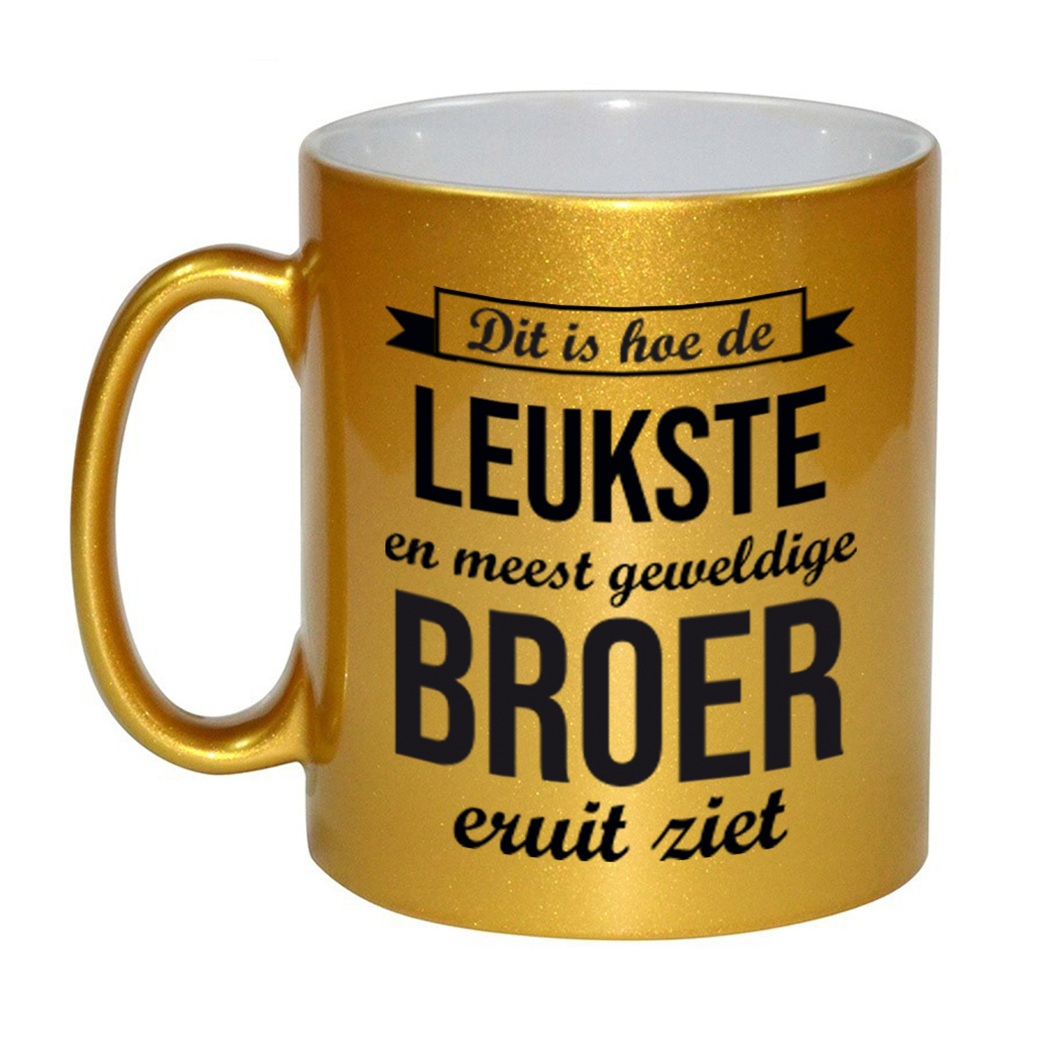 Gouden leukste en meest geweldige broer cadeau koffiemok / theebeker 330 ml -
