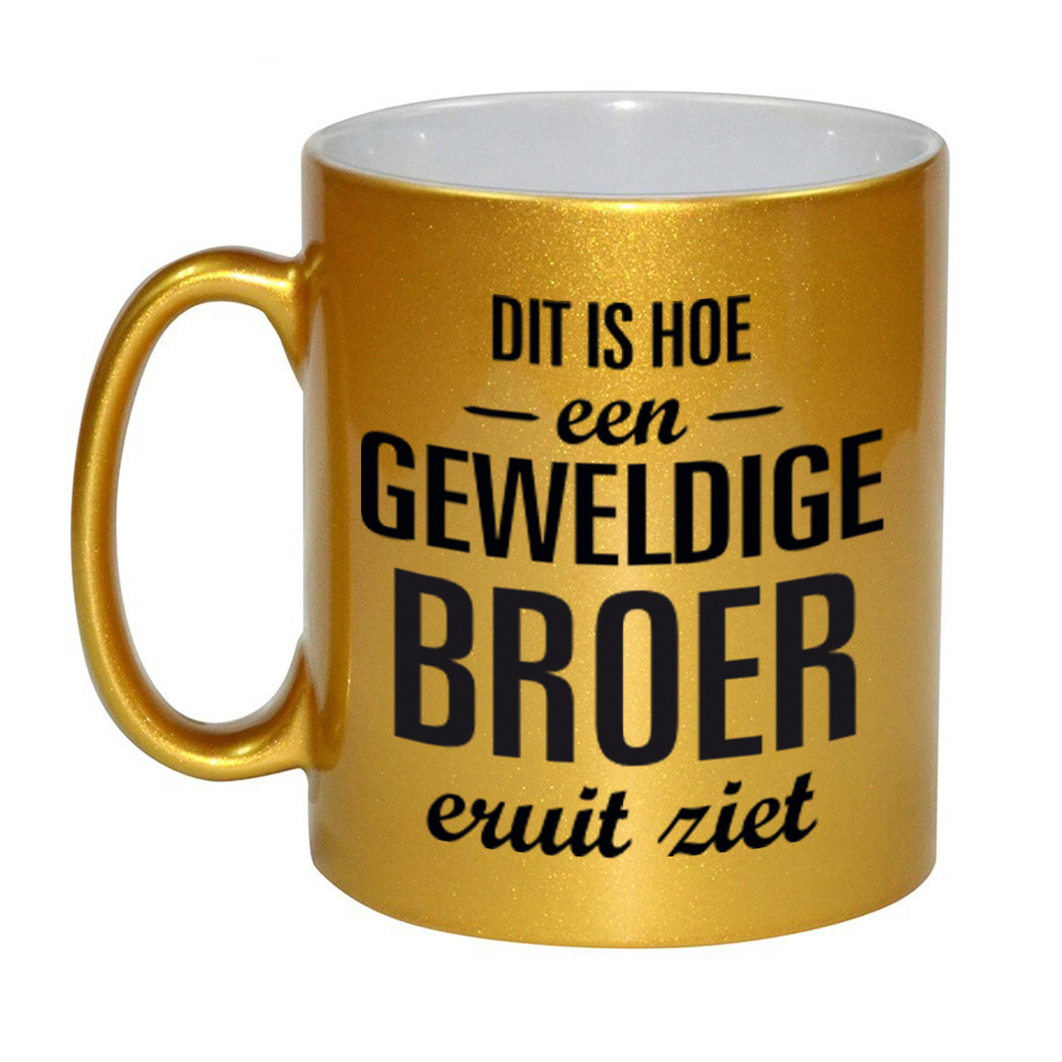 Gouden geweldige broer cadeau koffiemok / theebeker 330 ml -