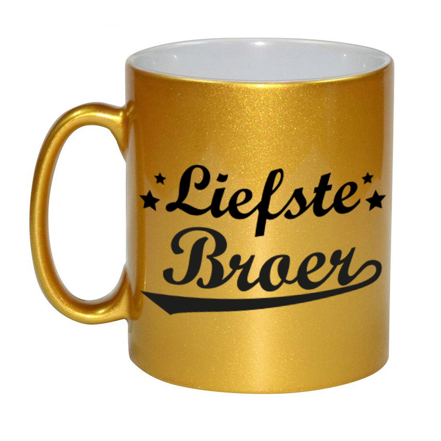 Liefste broer cadeau gouden mok / beker sterren 330 ml -