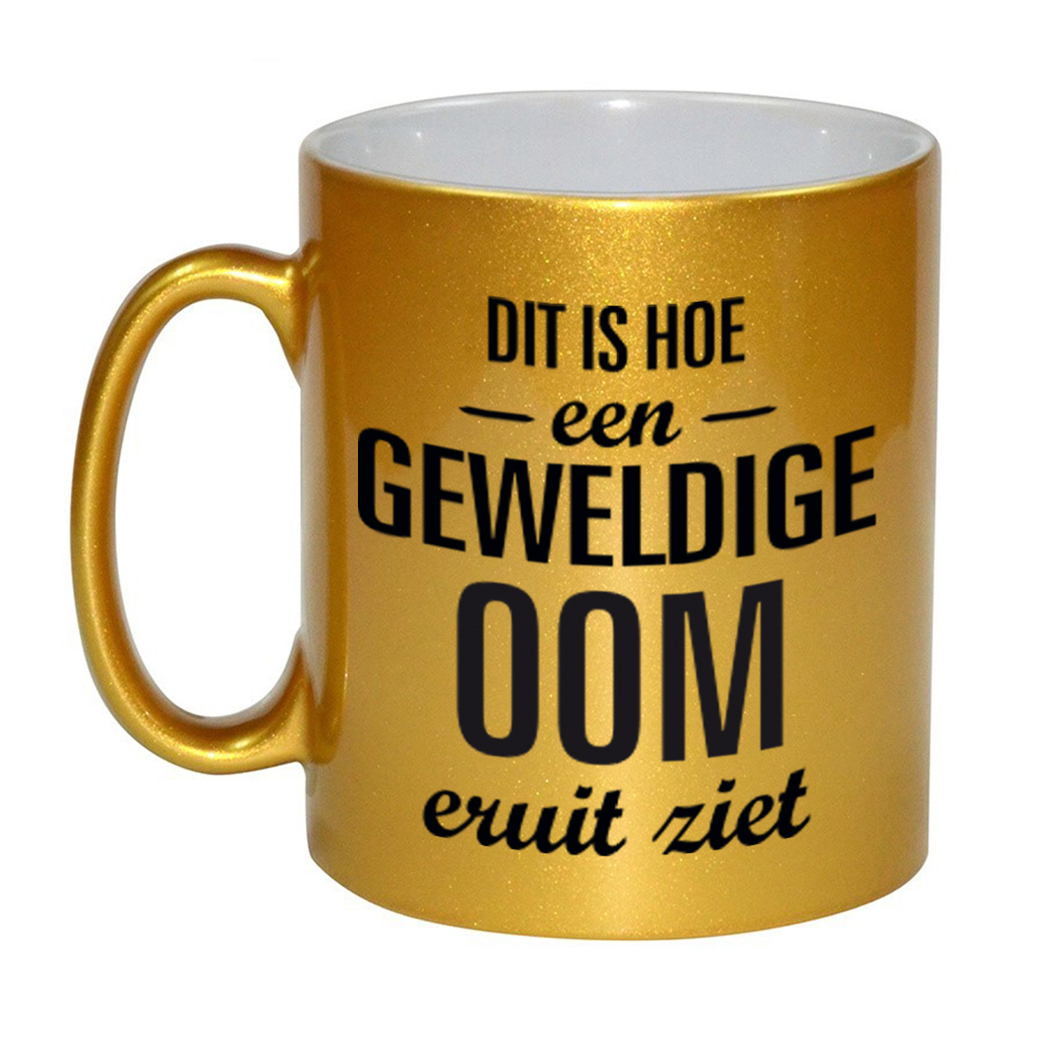 Gouden geweldige oom cadeau koffiemok / theebeker 330 ml -