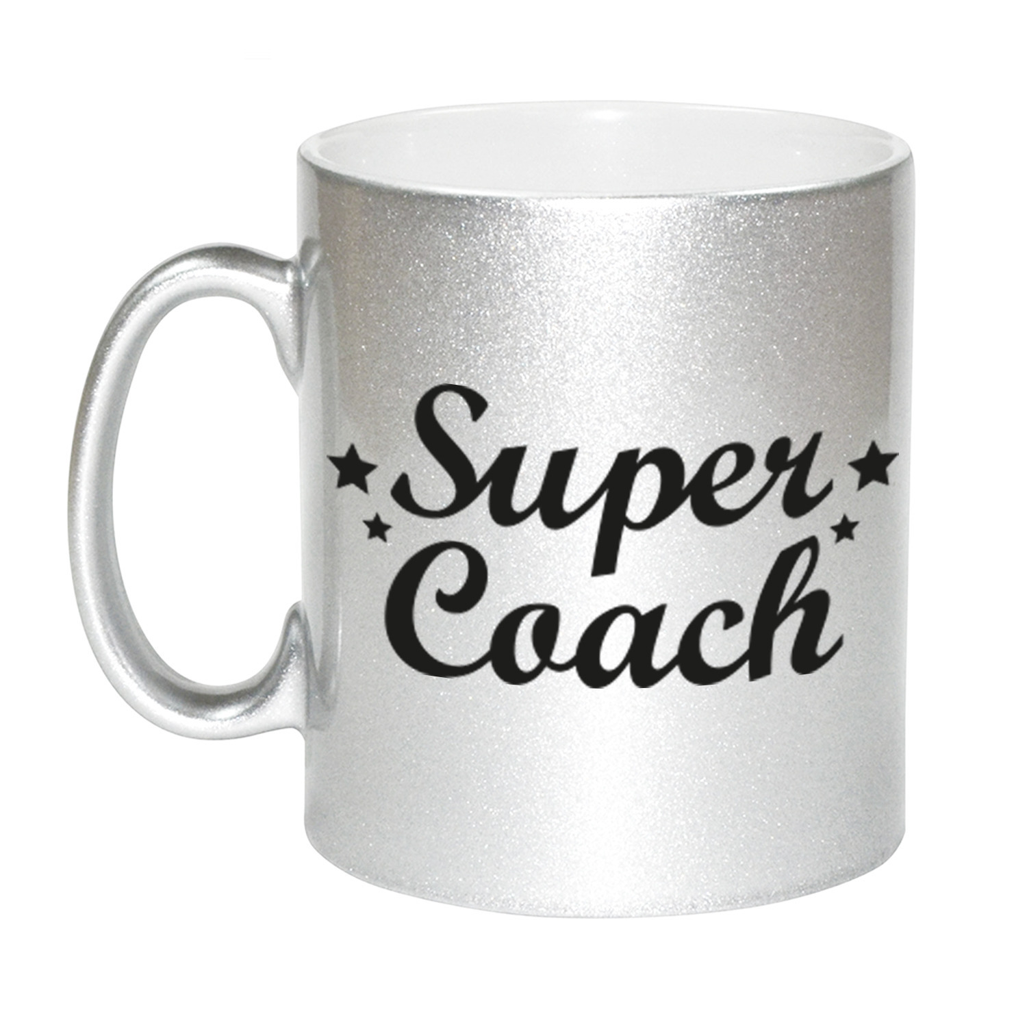 Super coach zilveren mok / beker 330 ml -