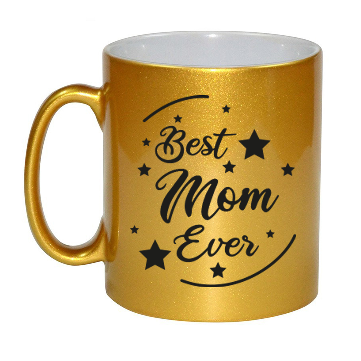 Gouden Best Mom Ever cadeau koffiemok / theebeker 330 ml -