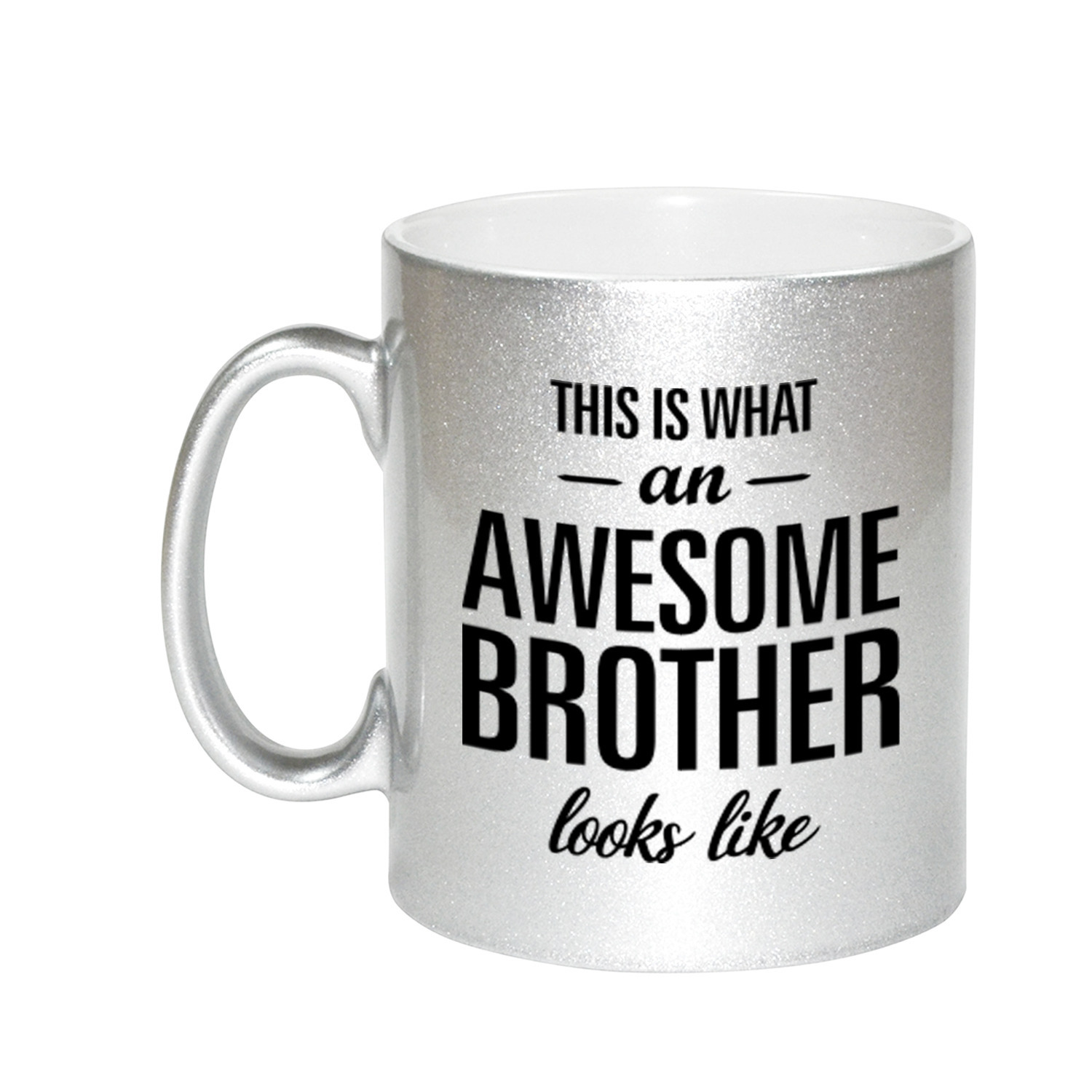 Awesome brother cadeau mok / beker voor broer zilver 330 ml -
