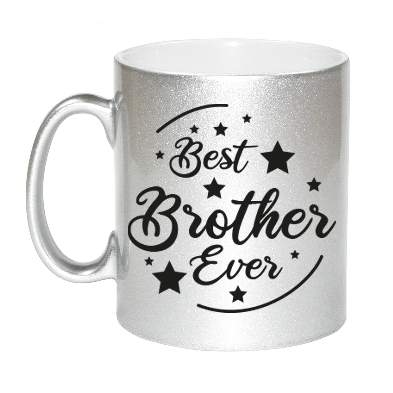 Zilveren Best Brother Ever cadeau koffiemok / theebeker 330 ml -