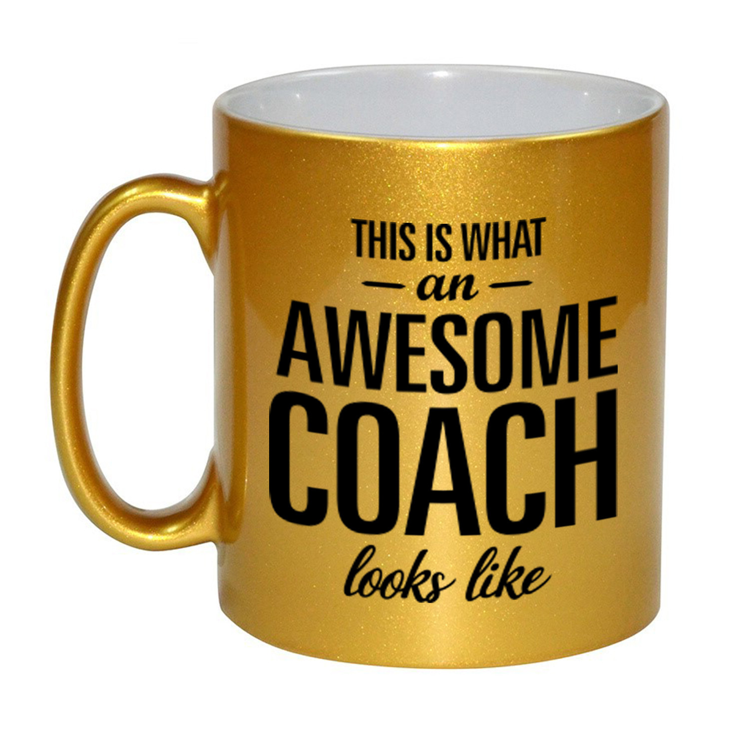 Awesome coach cadeau mok / beker goud 330 ml -