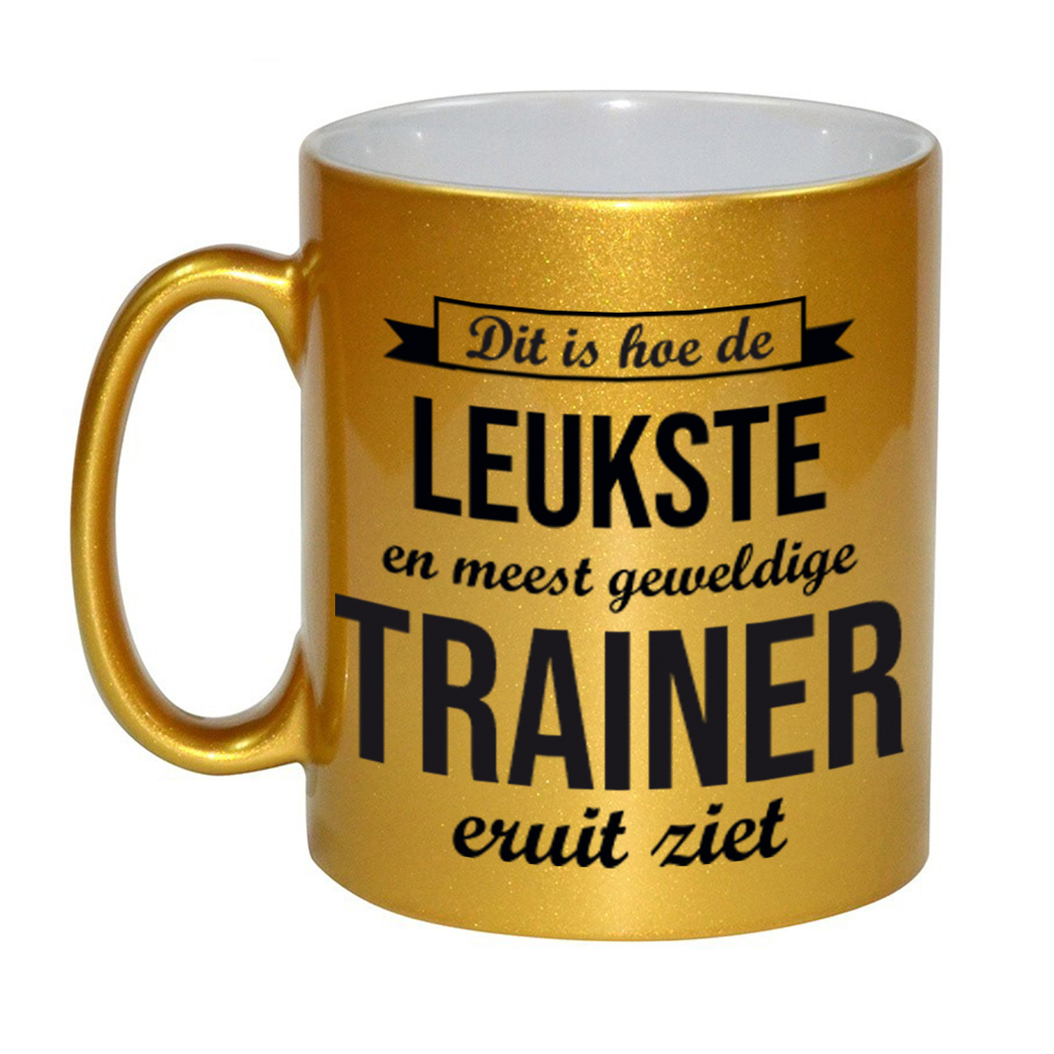 Gouden leukste en meest geweldige trainer cadeau koffiemok / theebeker 330 ml -