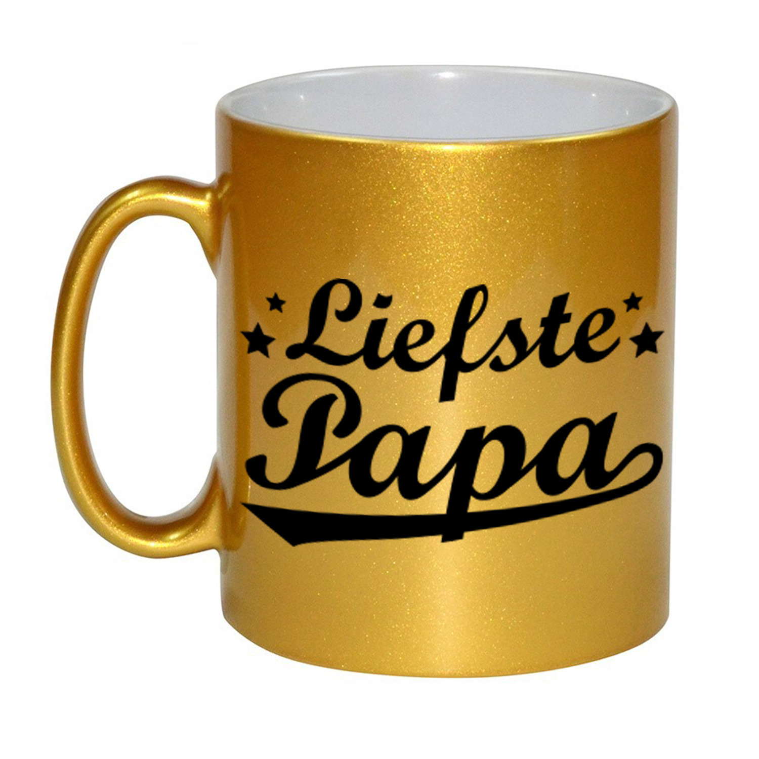 Liefste papa cadeau gouden mok / beker voor Vaderdag 330 ml -