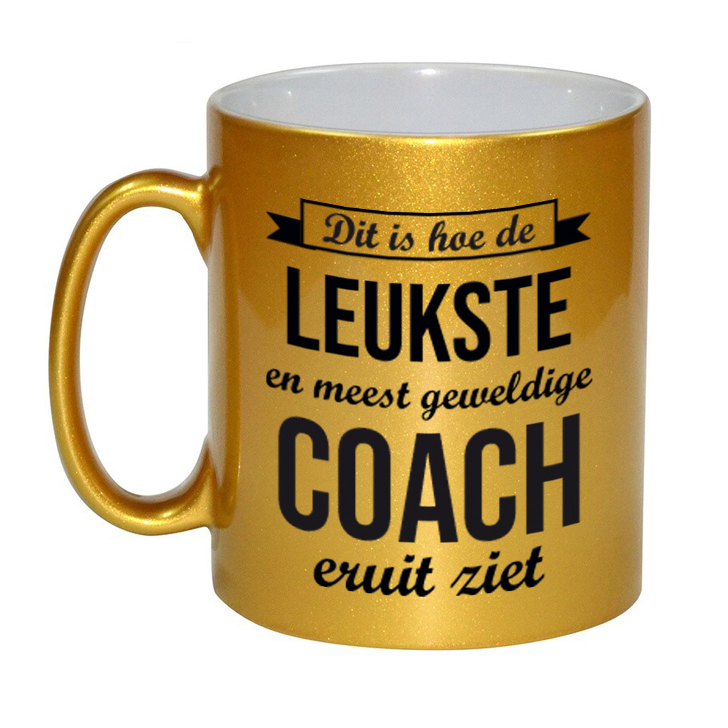 Gouden leukste en meest geweldige coach cadeau koffiemok / theebeker 330 ml -