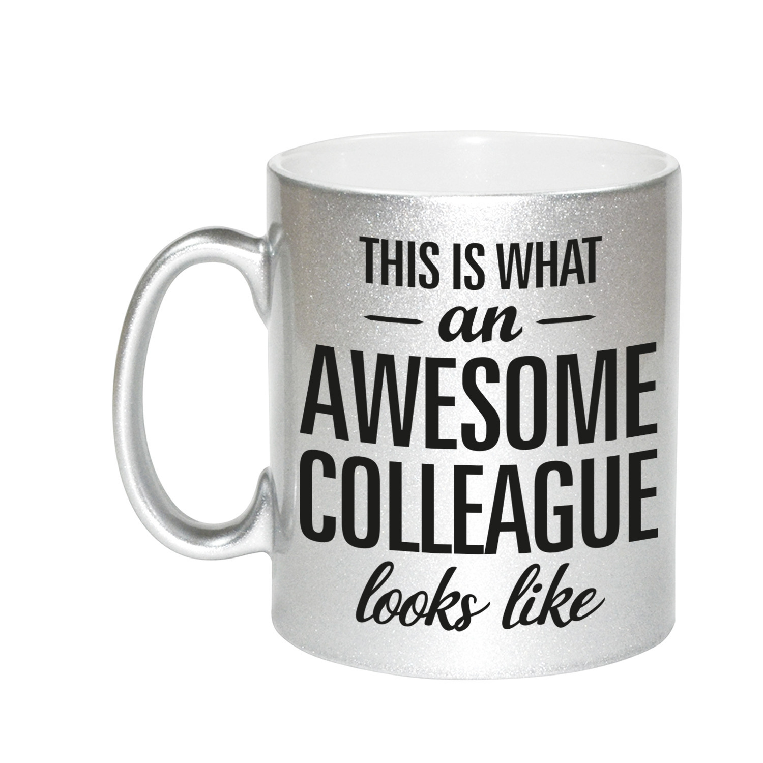 Awesome colleague cadeau mok / beker voor collega zilver 330 ml -