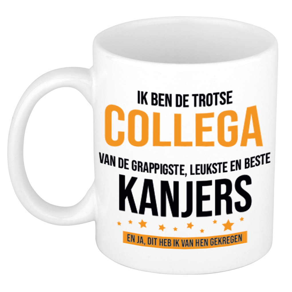 Trotse collega kanjers cadeau koffiemok / theebeker 300 ml -