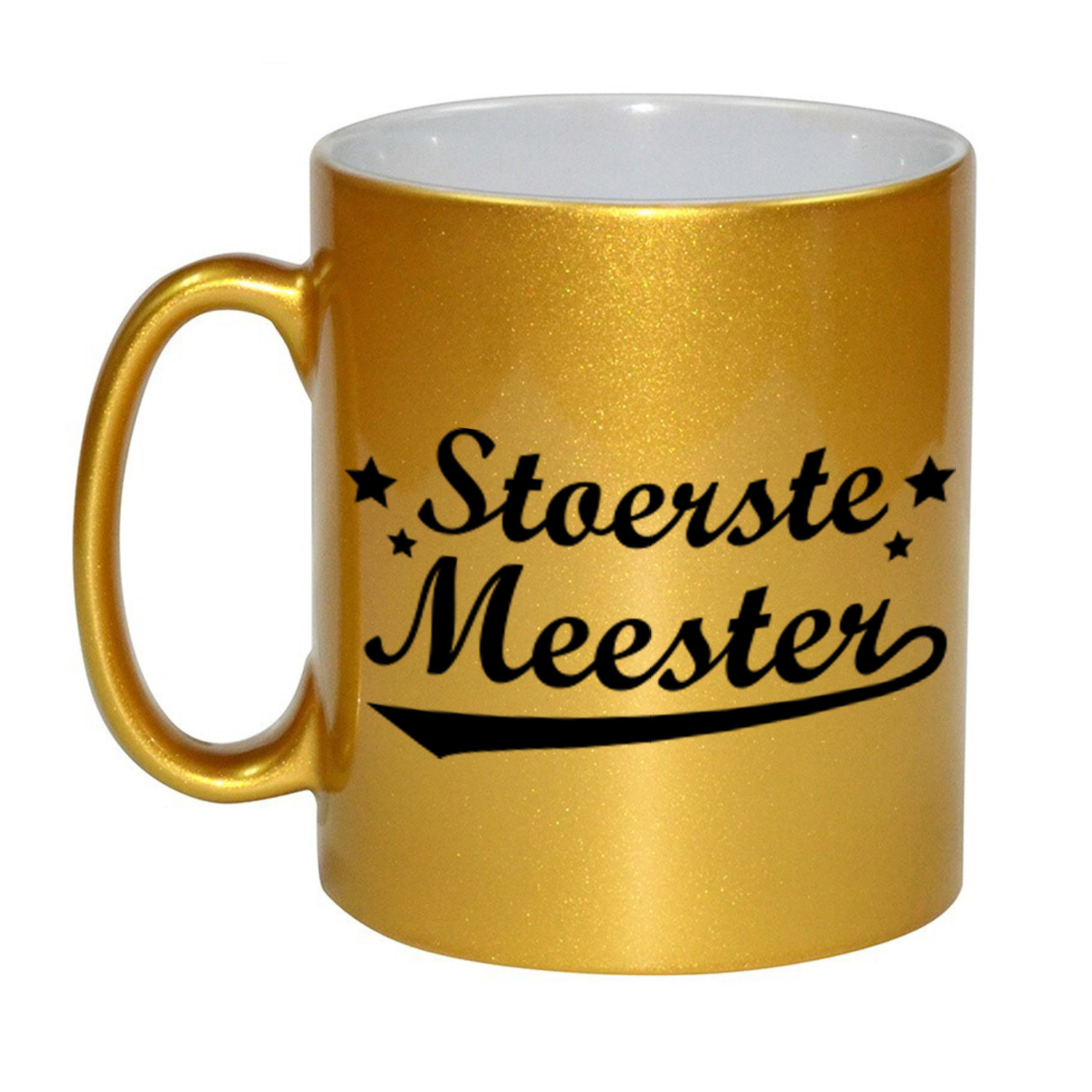 Stoerste meester bedankt gouden mok / beker 330 ml -