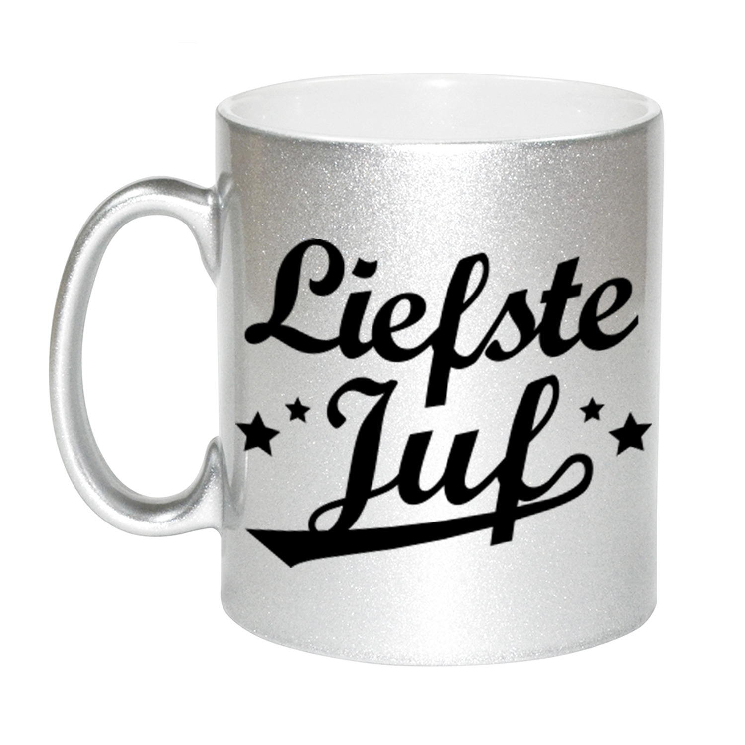 Liefste juf bedankt zilveren mok / beker 330 ml -