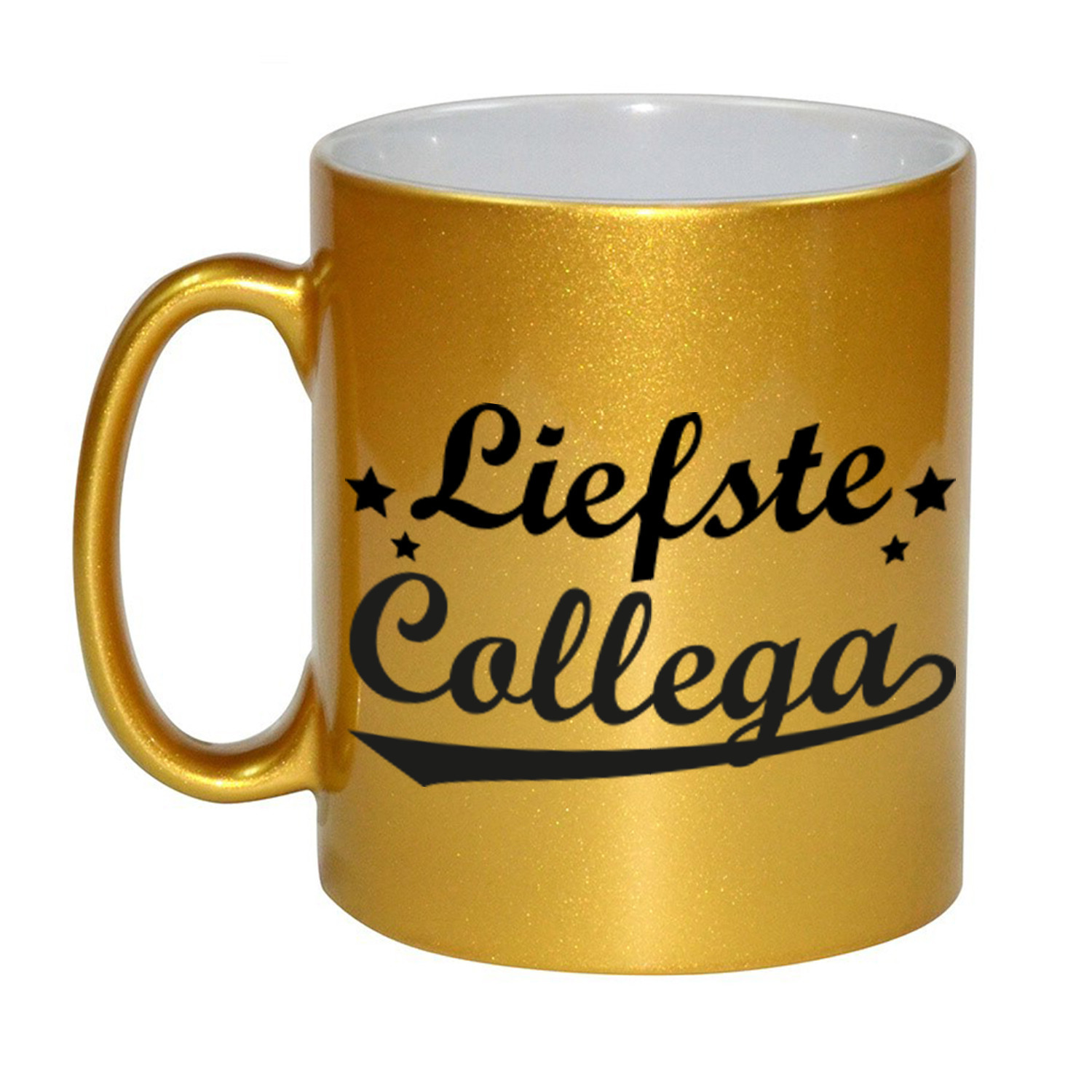 Liefste collega cadeau gouden mok / beker sterren 330 ml -