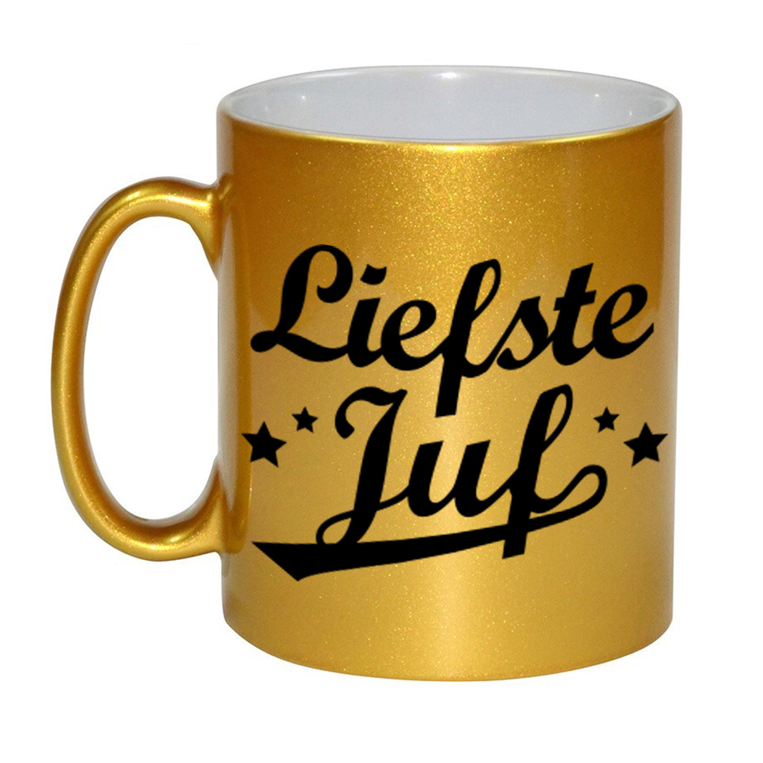 Liefste juf bedankt gouden mok / beker 330 ml -