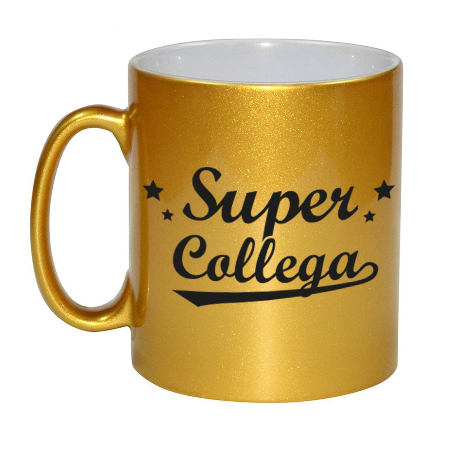 Super collega cadeau gouden mok / beker sterren 330 ml -