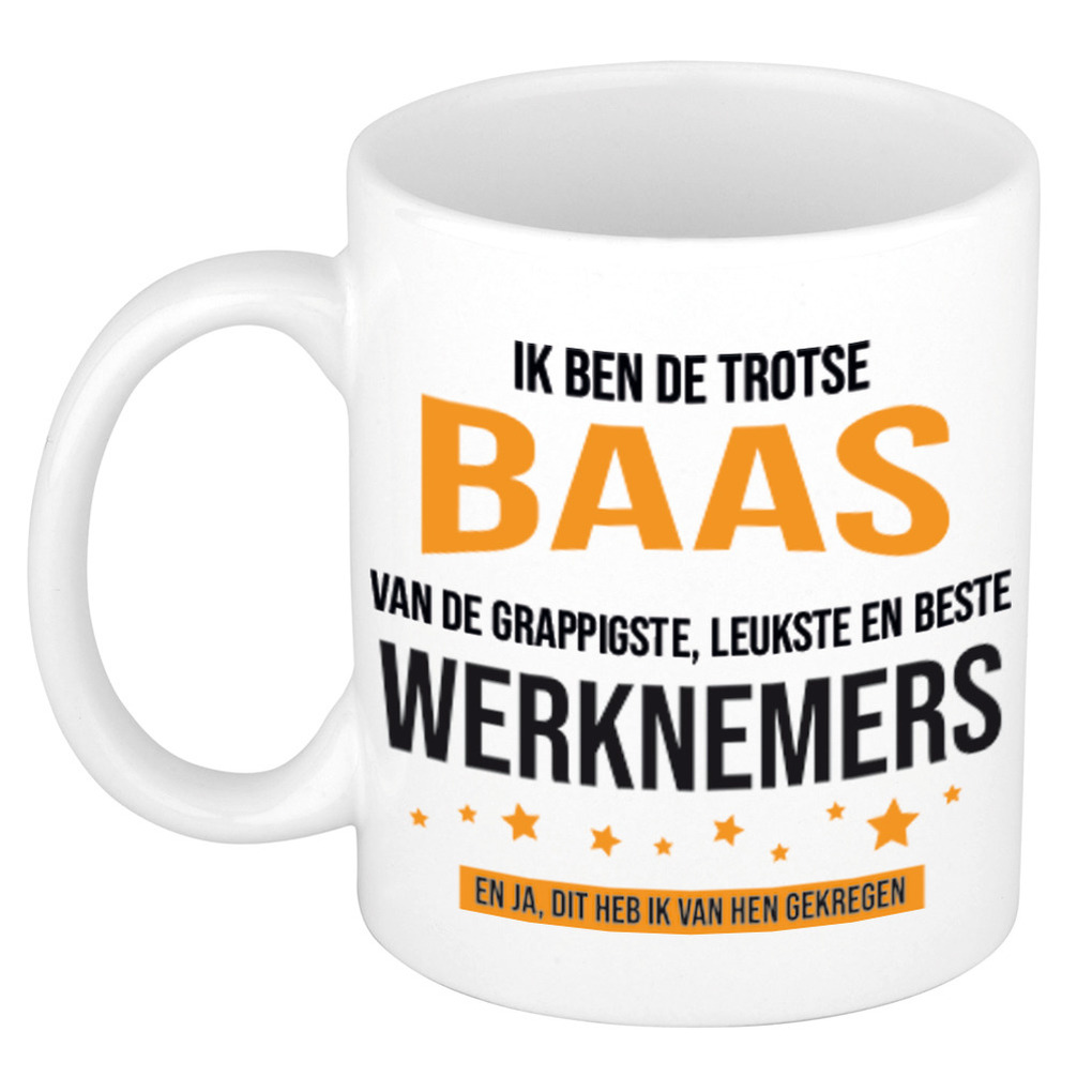 Trotse baas werknemers cadeau koffiemok / theebeker 300 ml -