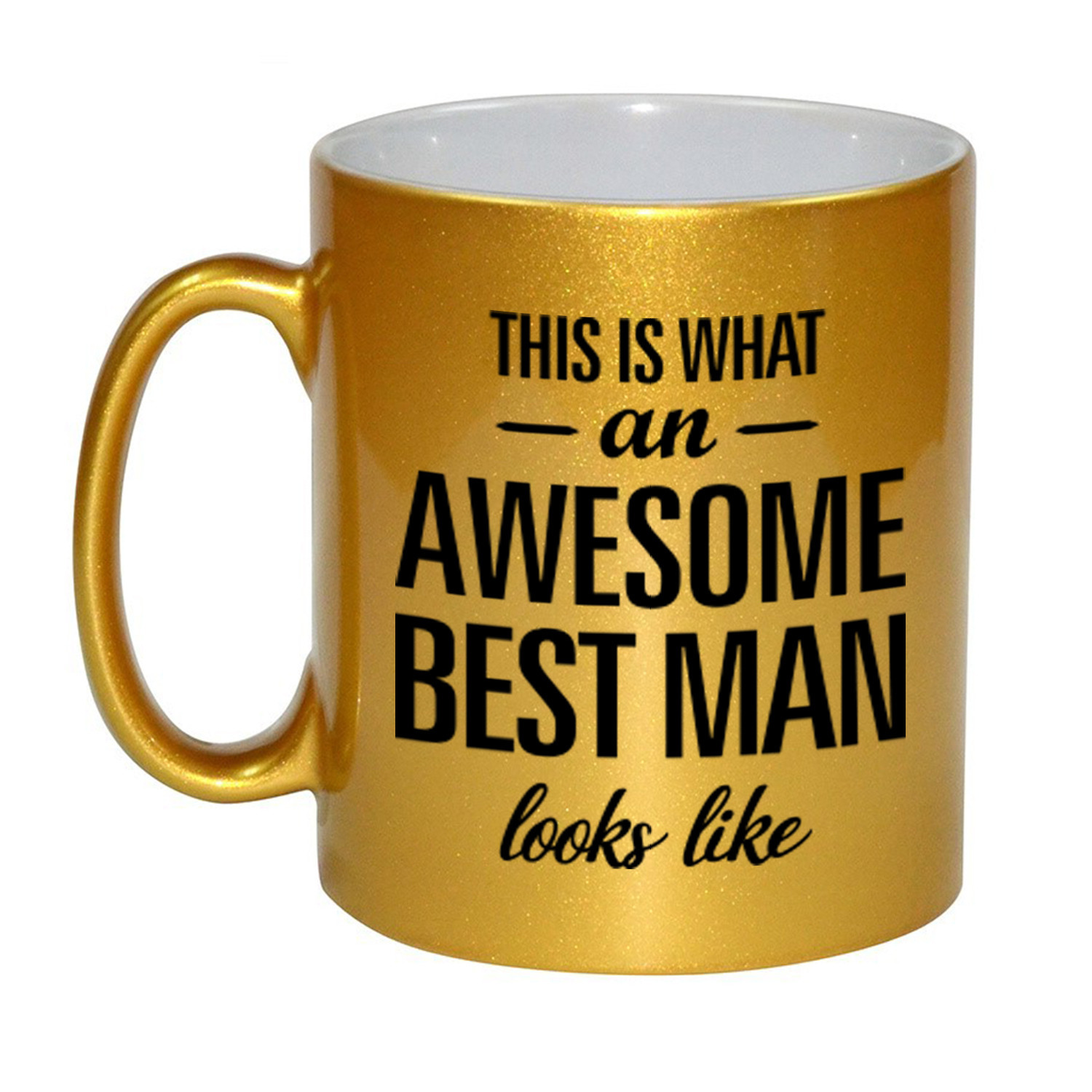 Awesome best man cadeau mok / beker voor bruiloft getuige goud 330 ml -