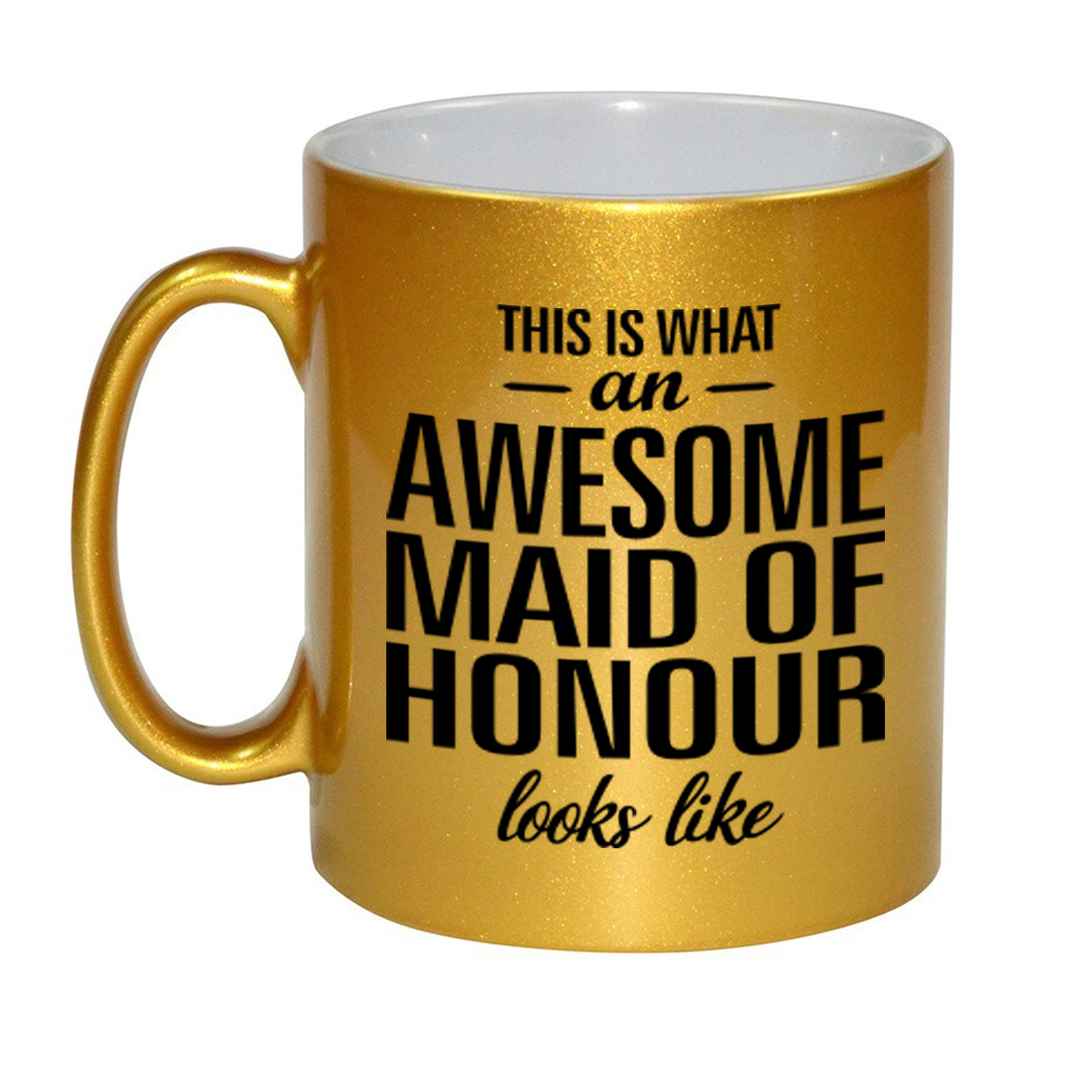 Awesome maid of honour cadeau mok / beker goud voor getuige 330 ml -