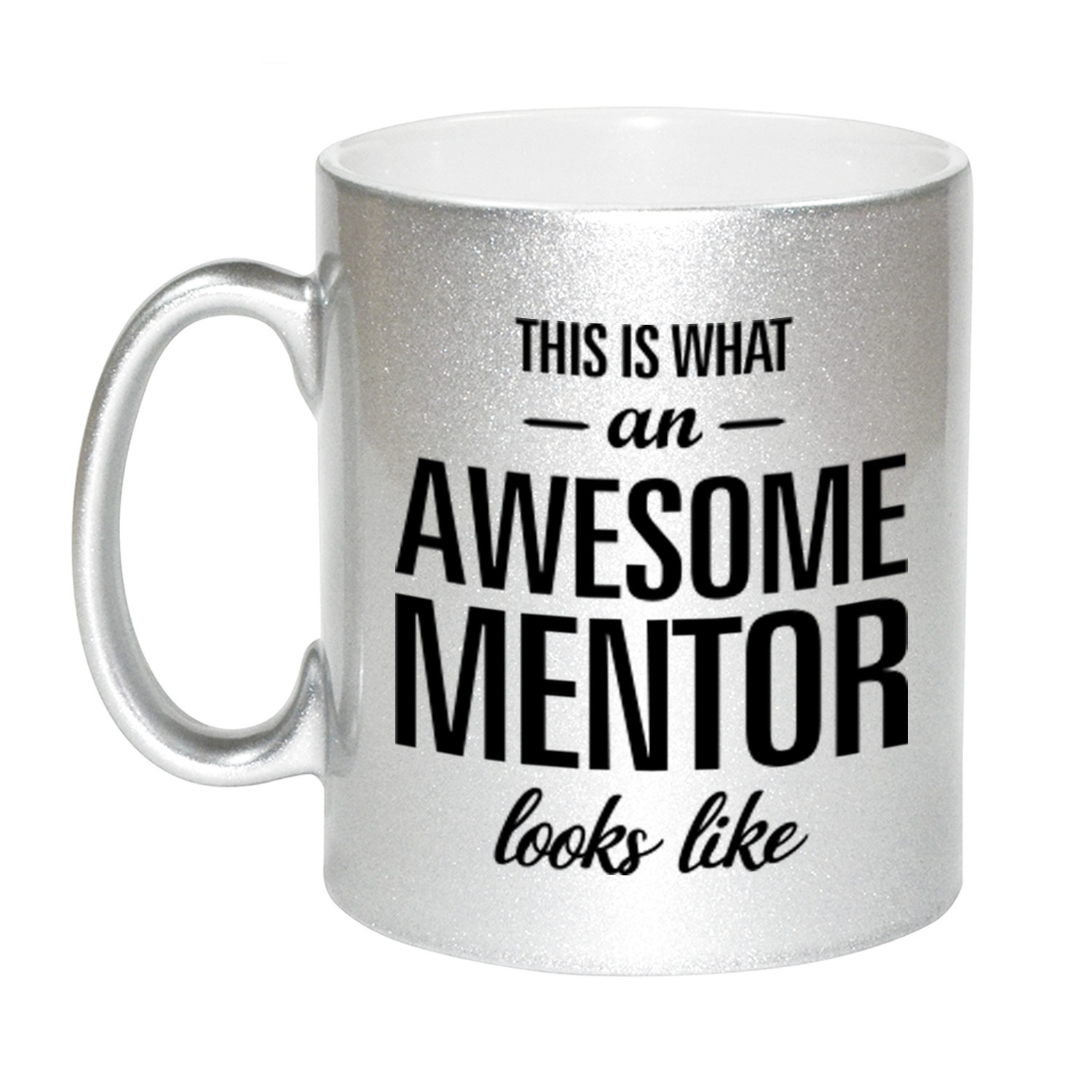 Awesome mentor cadeau mok / beker zilver voor leraar 330 ml -