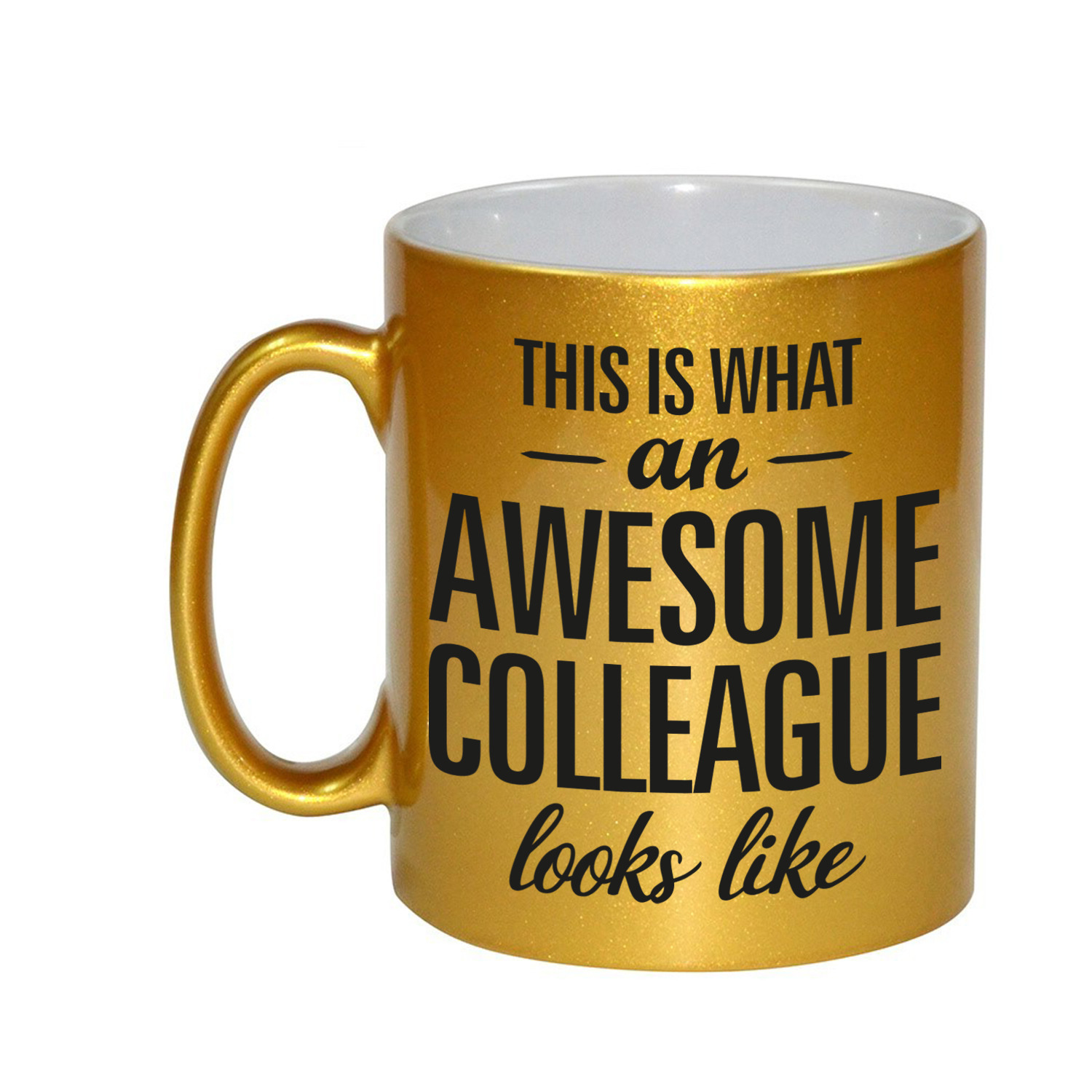 Awesome colleague cadeau mok / beker voor collega goud 330 ml -