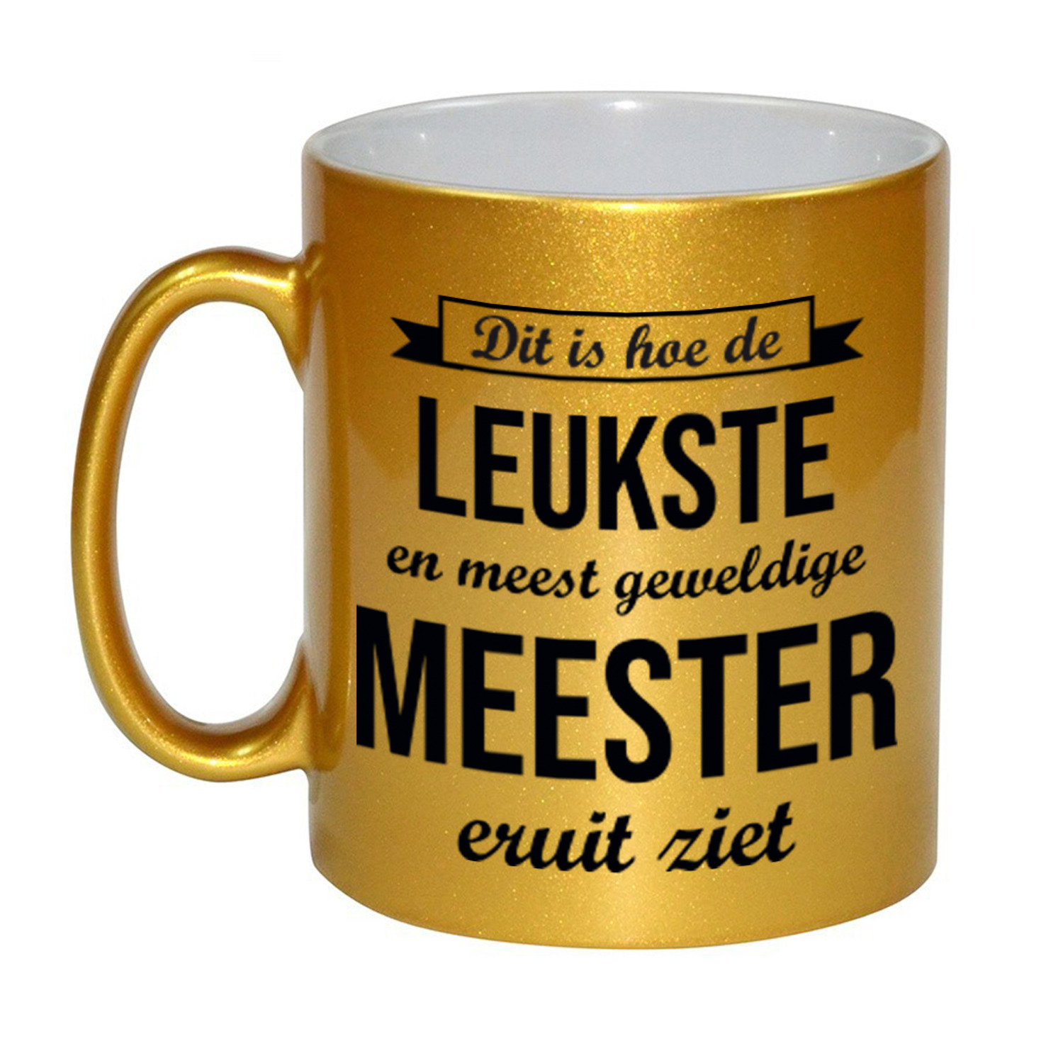 Gouden leukste en meest geweldige meester cadeau koffiemok / theebeker 330 ml -