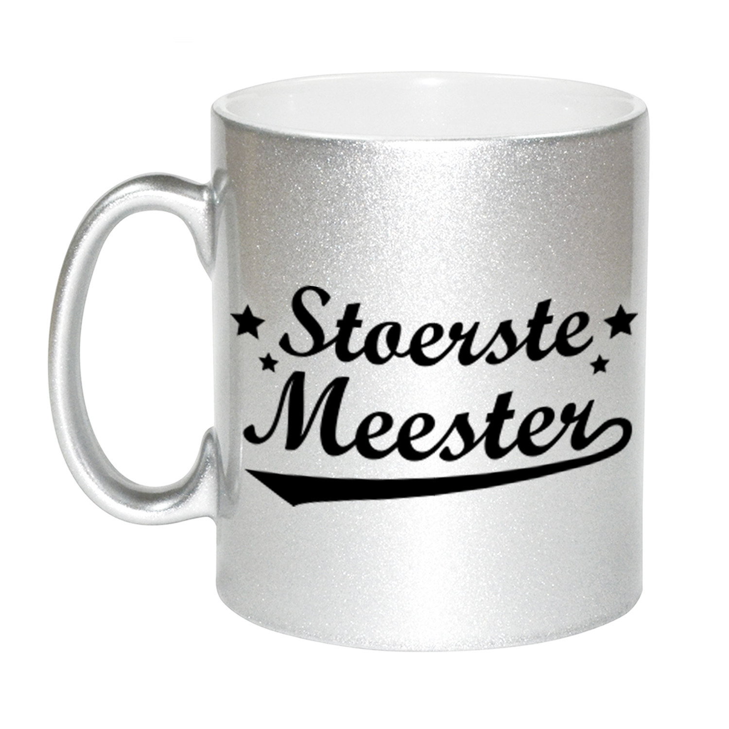 Stoerste meester bedankt zilveren mok / beker 330 ml -